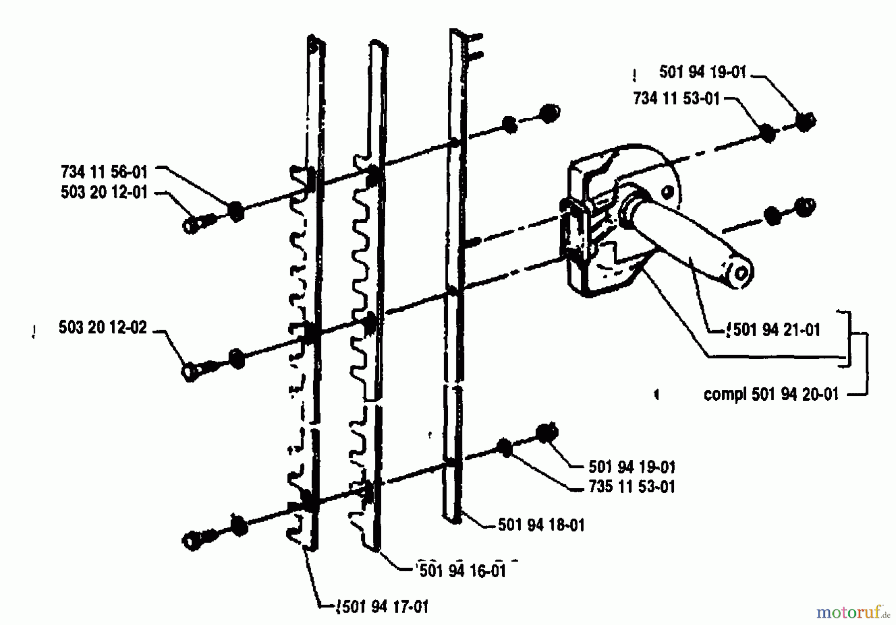 Husqvarna Heckenscheren 24 H - Husqvarna Hedge Trimmer (1992-04 & After) Blade Assembly