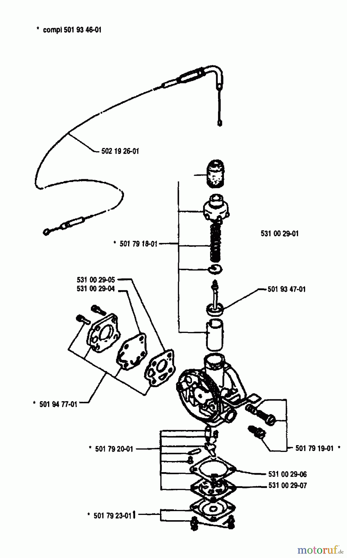 Husqvarna Heckenscheren 24 H - Husqvarna Hedge Trimmer (1992-04 & After) Carburetor Parts