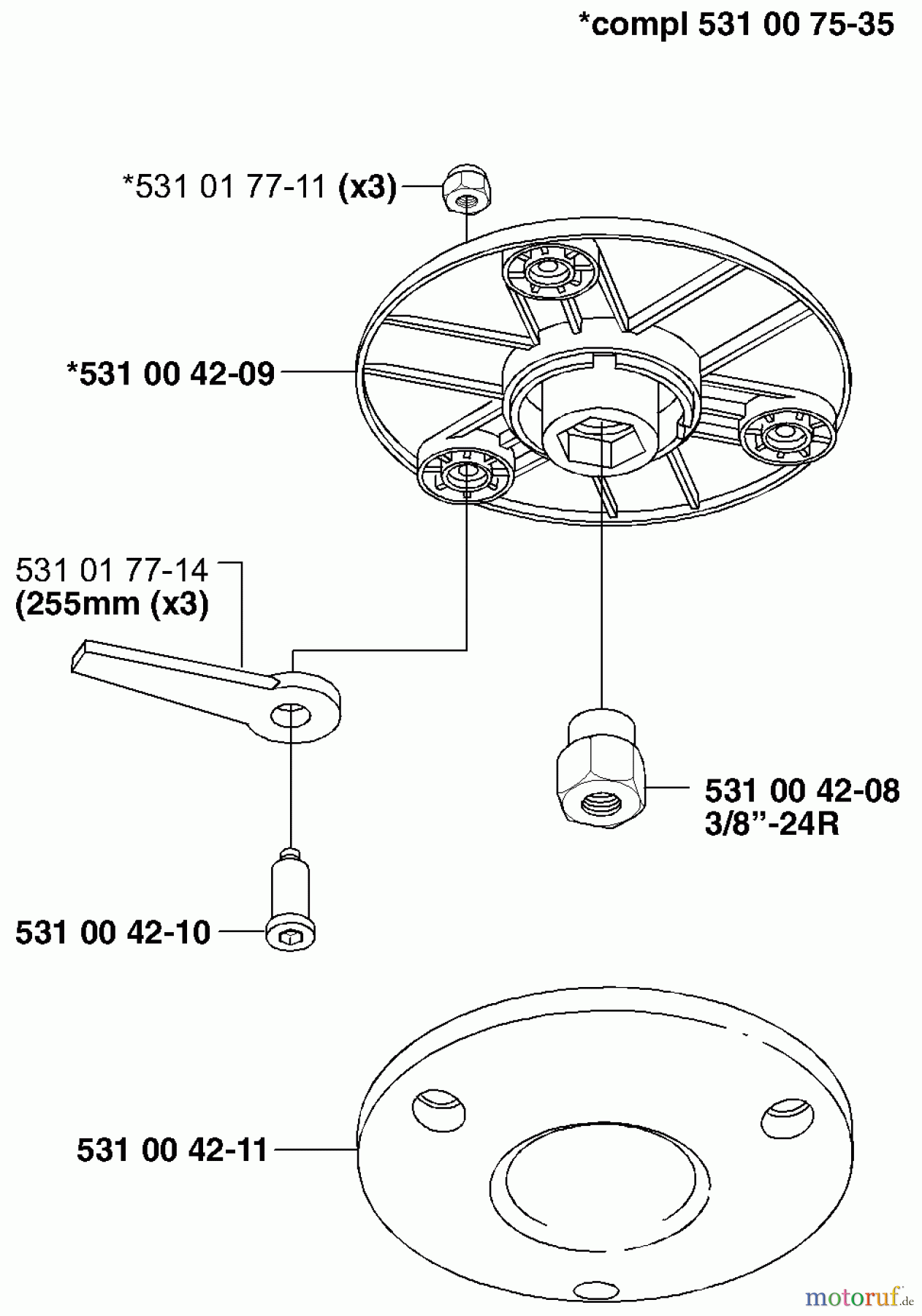 Husqvarna Zubehör Husqvarna Trimmer Heads (2000-10 & After) Trimmerhead (Tri Cut 3/8