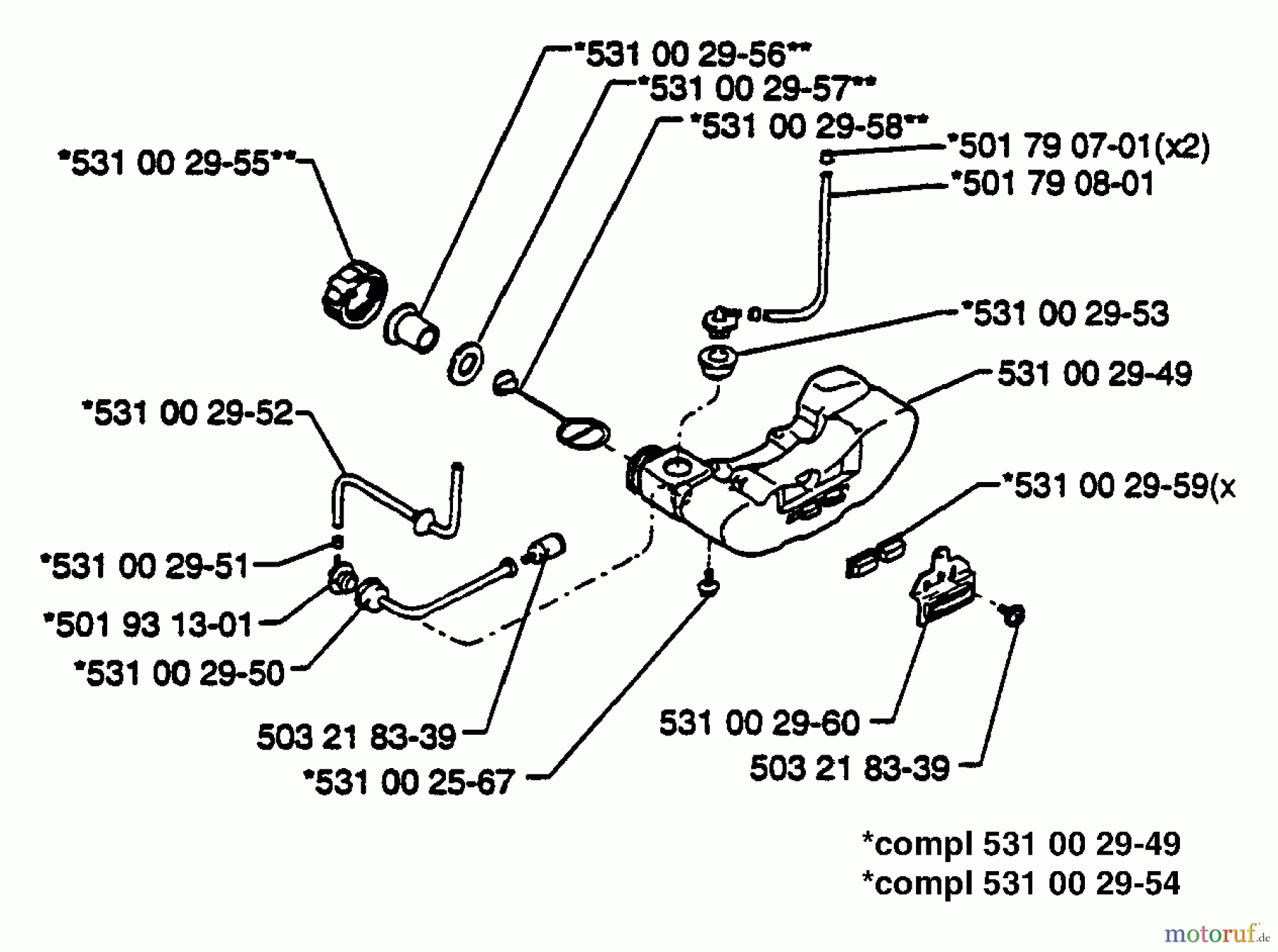 Husqvarna Heckenscheren 26 H - Husqvarna Hedge Trimmer (1993-01 to 1994-02) Fuel Tank