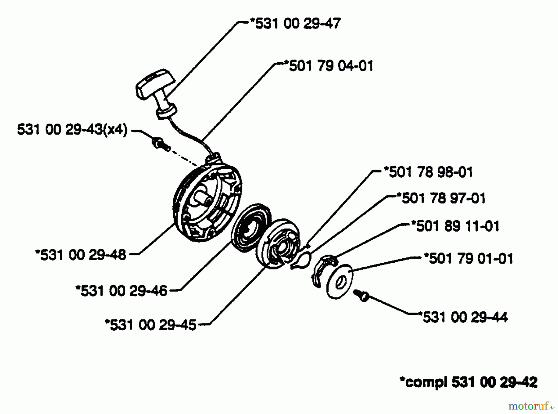 Husqvarna Heckenscheren 25 H - Husqvarna Hedge Trimmer (1993-01 & After) Starter