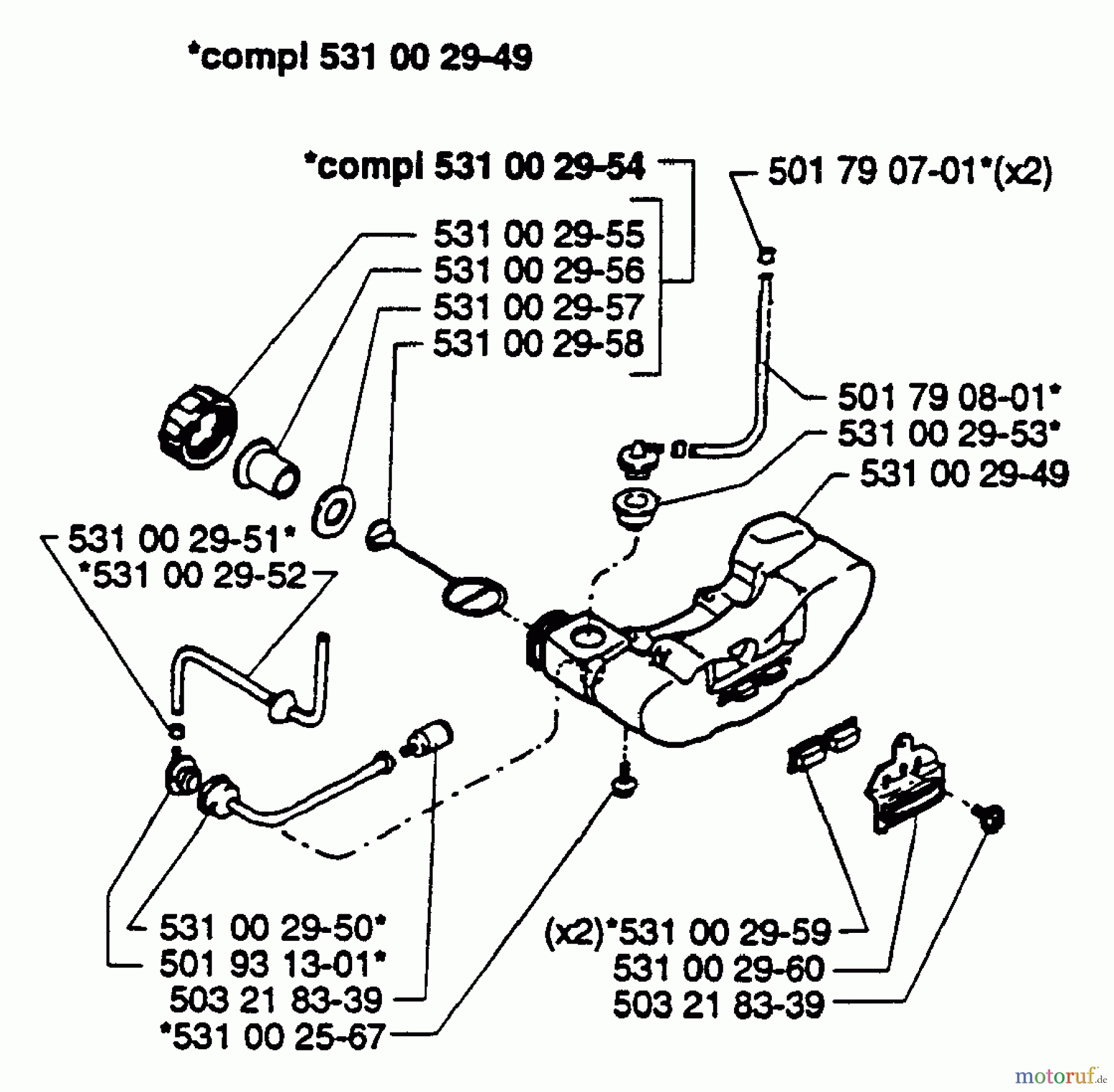 Husqvarna Heckenscheren 26 H - Husqvarna Hedge Trimmer (1995-01 & After) Fuel Tank