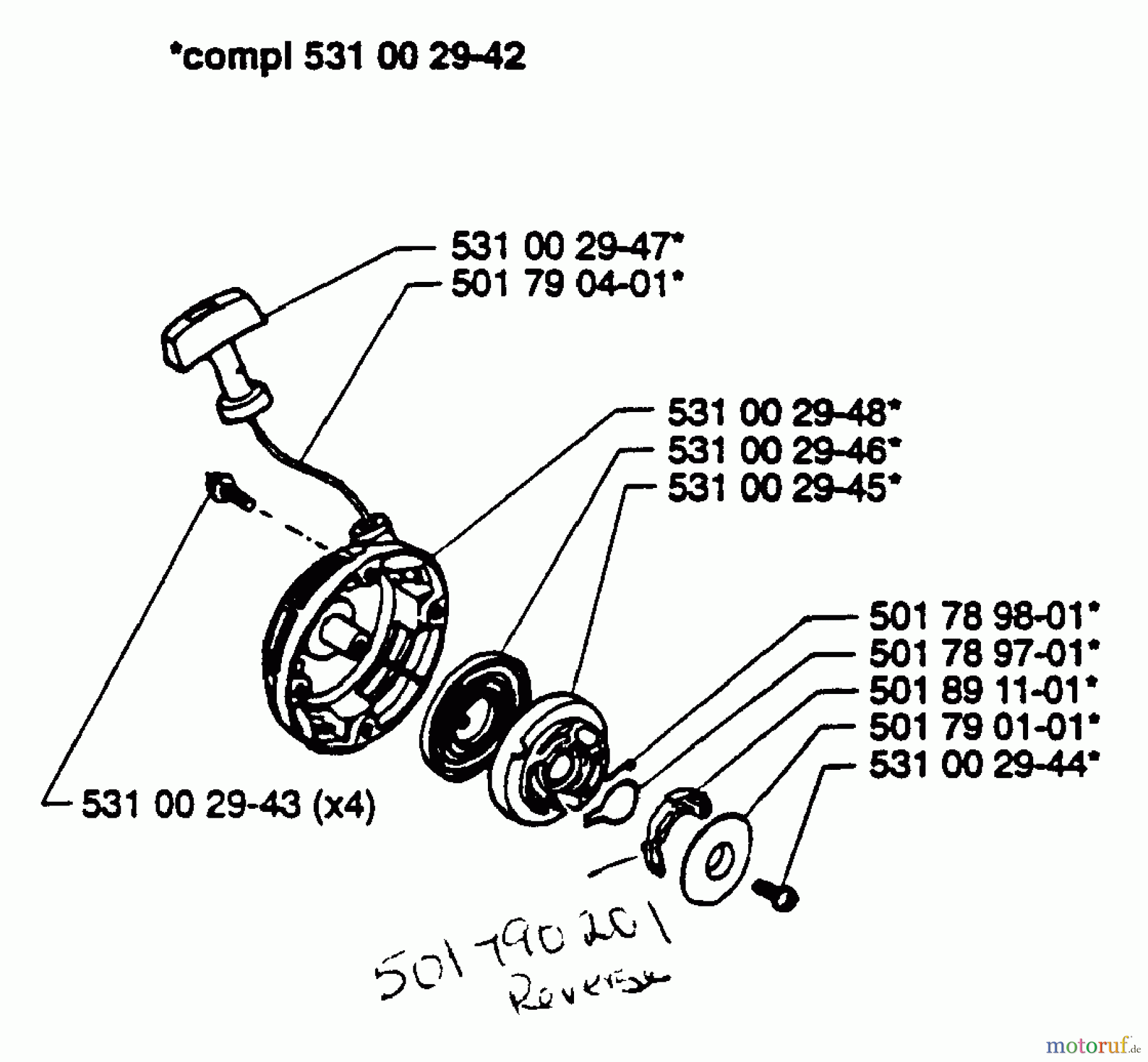 Husqvarna Heckenscheren 26 H - Husqvarna Hedge Trimmer (1995-01 & After) Starter
