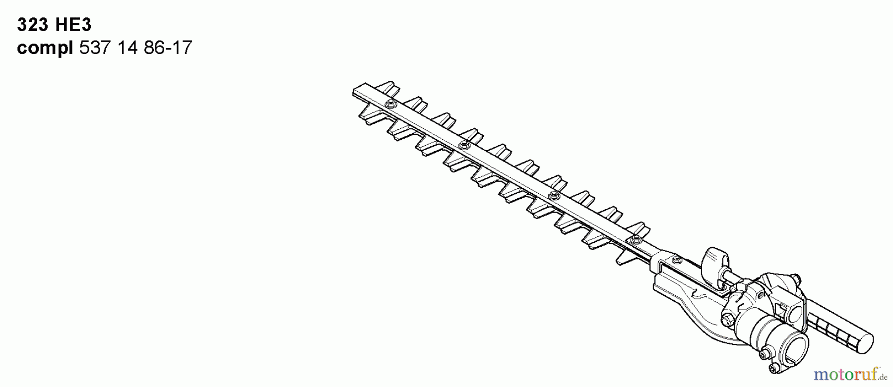 Husqvarna Heckenscheren 323 HE 3 - Husqvarna Hedge Trimmer (2005-10 to 2006-12) Cutting Assy