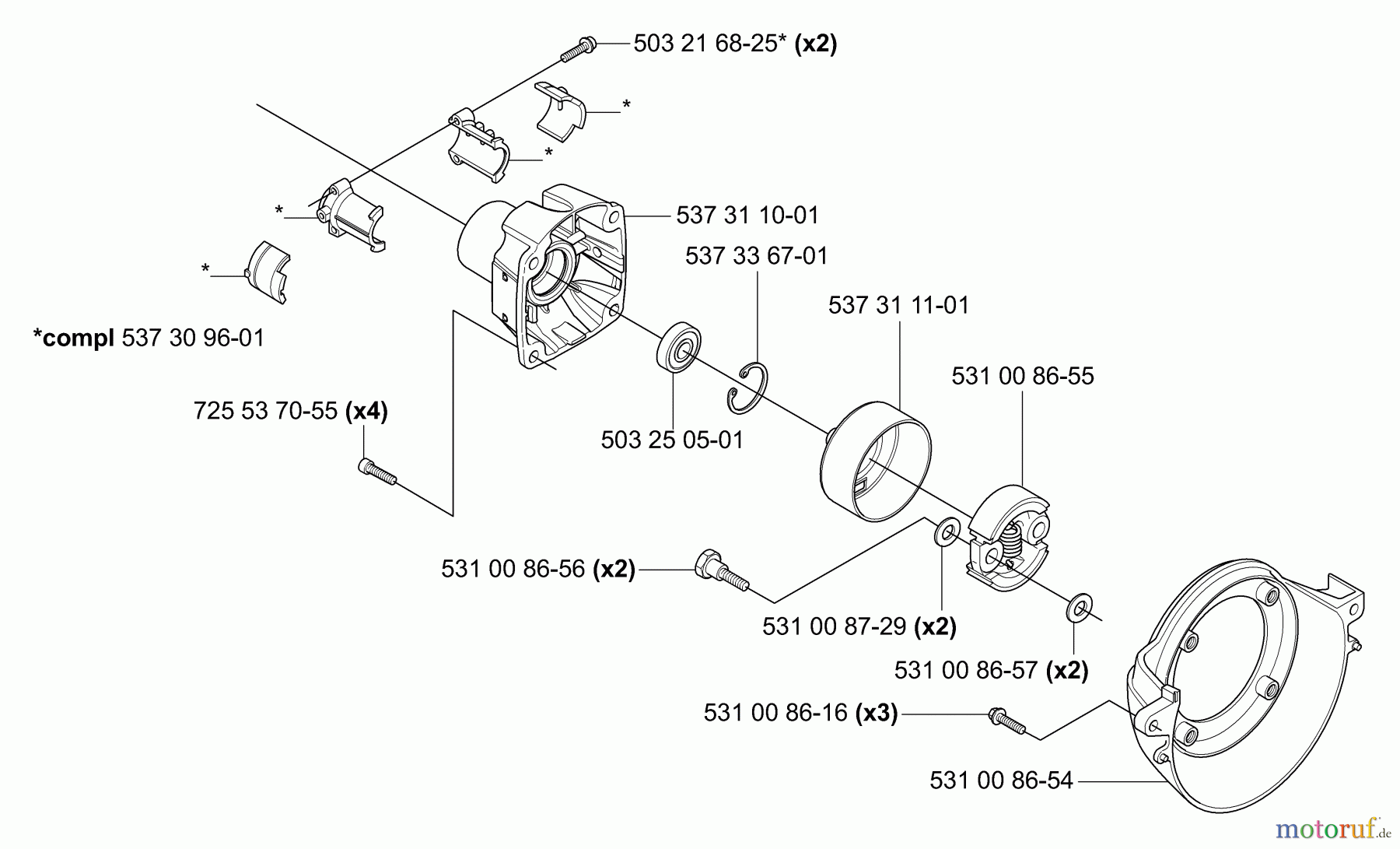 Husqvarna Heckenscheren 324 HDA 55X - Husqvarna Hedge Trimmer (2004-05 to 2005-08) Clutch/Drum