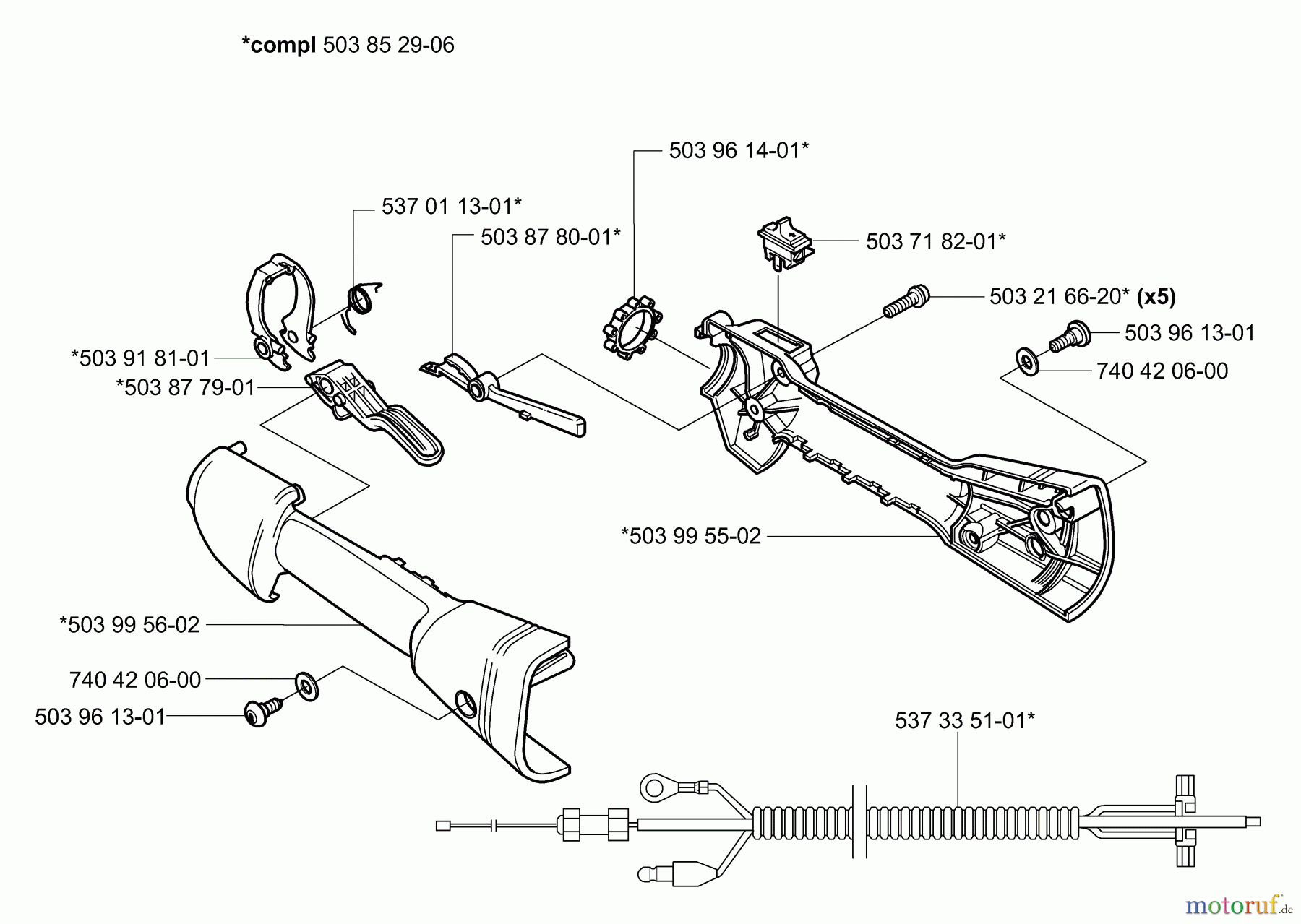 Husqvarna Heckenscheren 324 HDA 55X - Husqvarna Hedge Trimmer (2004-05 to 2005-08) Throttle Assy.