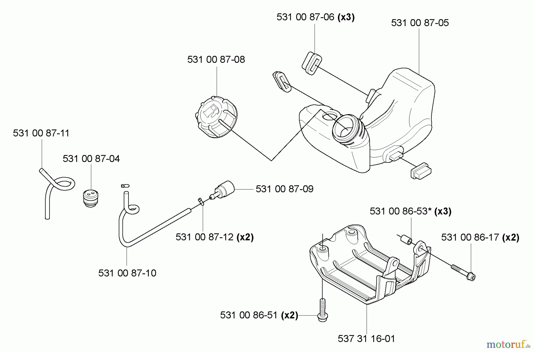 Husqvarna Heckenscheren 324 HDA 55X - Husqvarna Hedge Trimmer (2005-09 & After) Fuel Tank