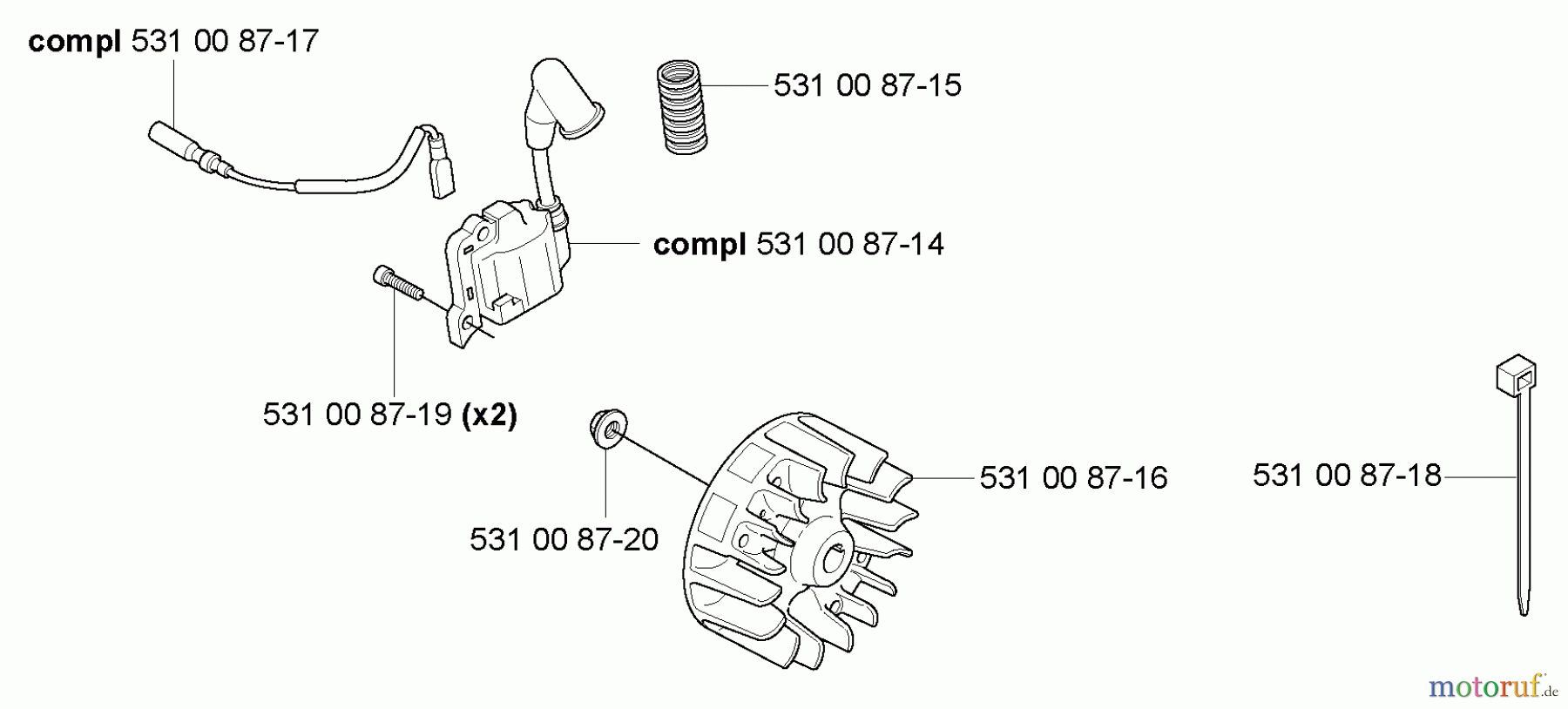 Husqvarna Heckenscheren 324 HDA 55X - Husqvarna Hedge Trimmer (2005-09 & After) Ignition/Flywheel