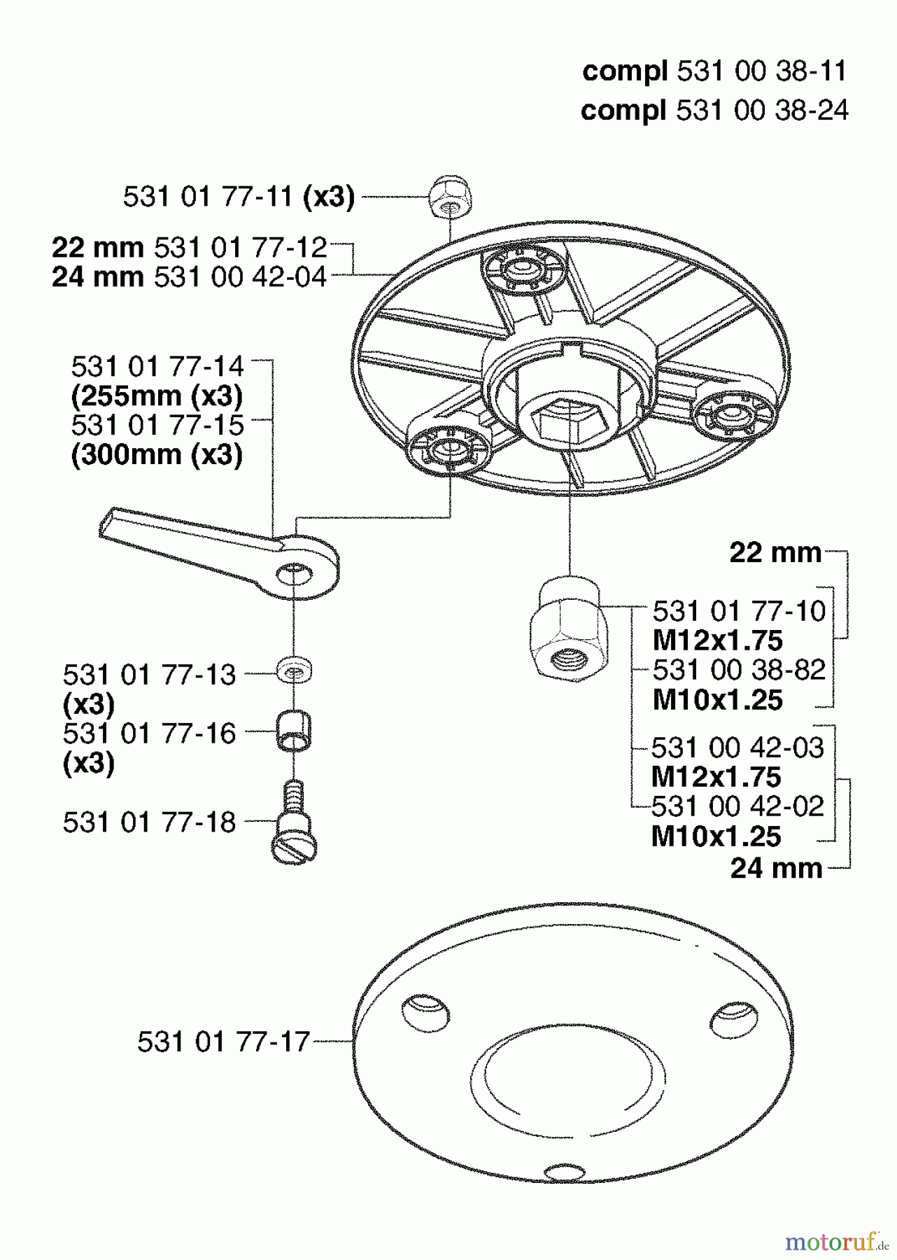  Husqvarna Zubehör Husqvarna Trimmer Heads (2003-05 & After) Tri Cut