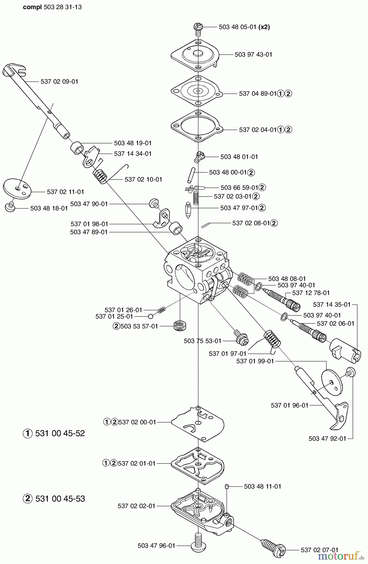 Husqvarna Heckenscheren 323 HD 60 - Husqvarna Hedge Trimmer (2002-06 to 2009-01) Carburetor Parts