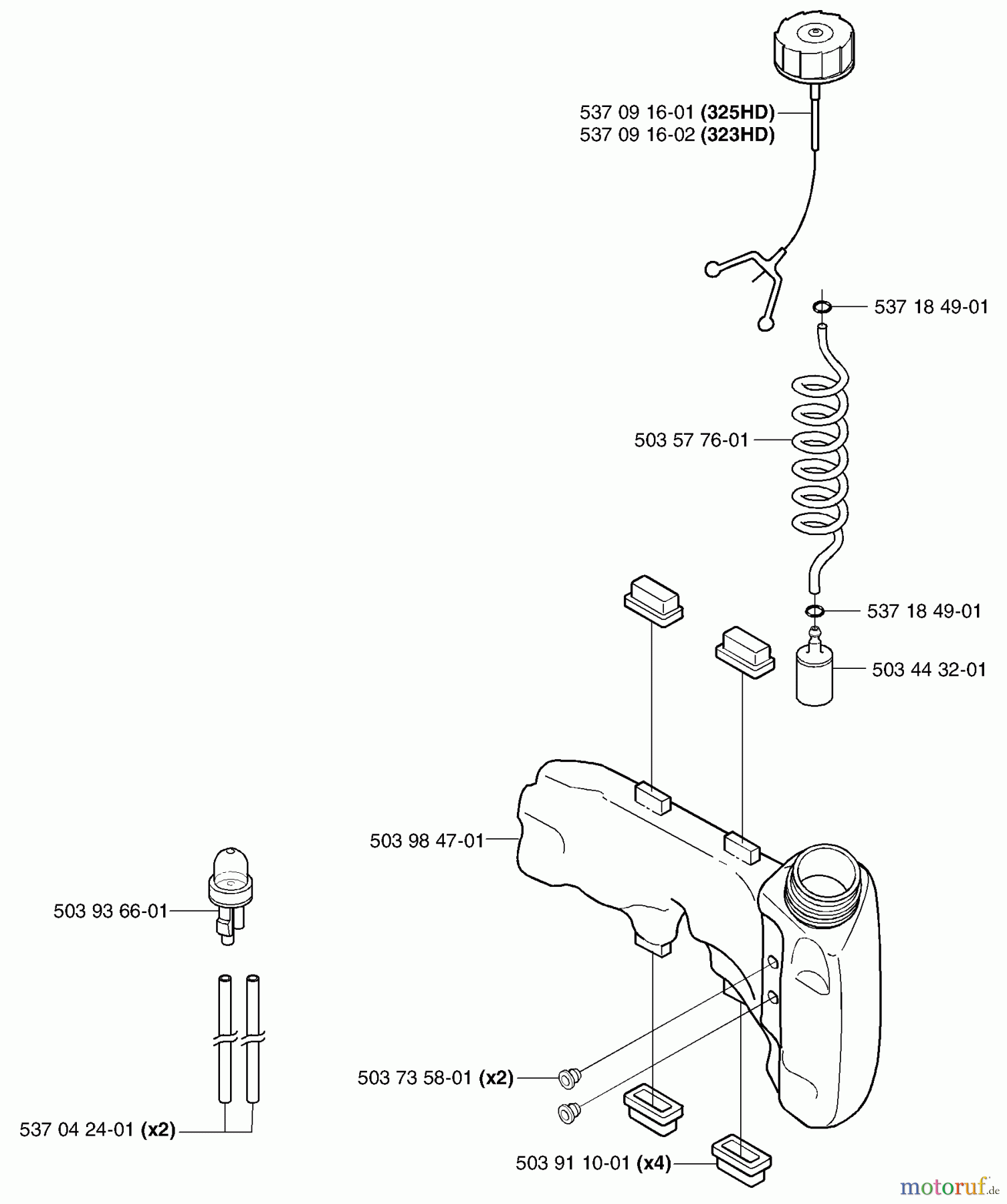 Husqvarna Heckenscheren 323 HD 60 - Husqvarna Hedge Trimmer (2002-06 to 2009-01) Fuel Tank