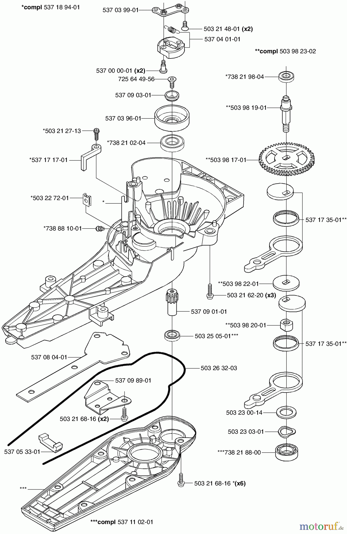 Husqvarna Heckenscheren 323 HD 60 - Husqvarna Hedge Trimmer (2002-06 to 2009-01) Gearcase