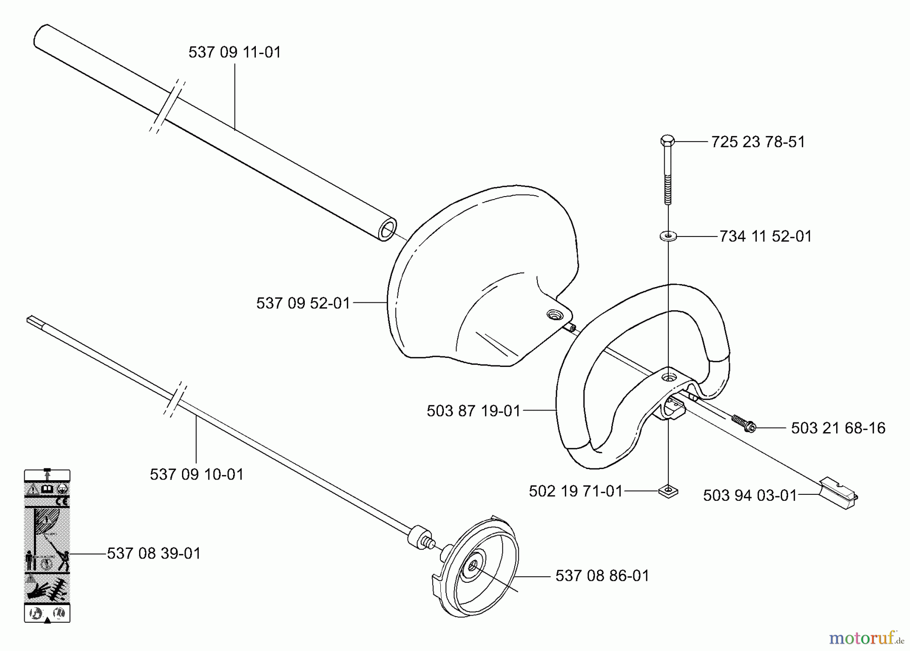 Husqvarna Heckenscheren 325 HDA 55 - Husqvarna Hedge Trimmer (2001-05 & After) Handle/Shaft