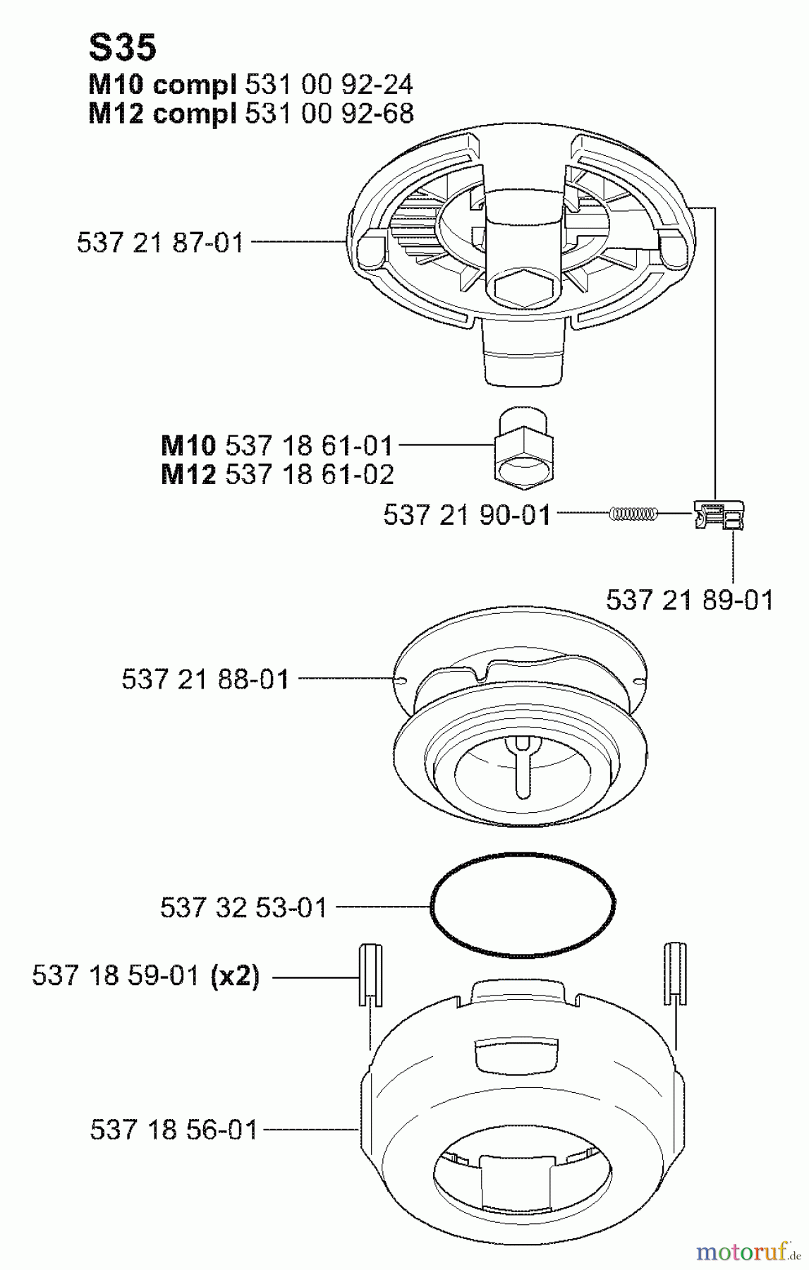 Husqvarna Zubehör Husqvarna Trimmer Heads (2005-01 & After) S-35