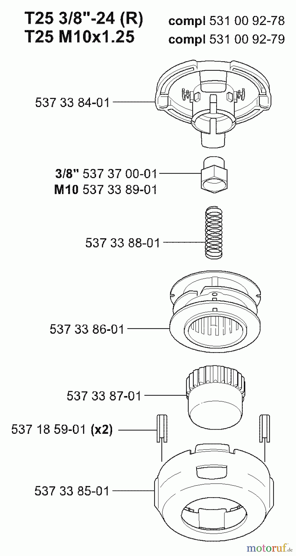 Husqvarna Zubehör Husqvarna Trimmer Heads (2005-01 & After) T-25