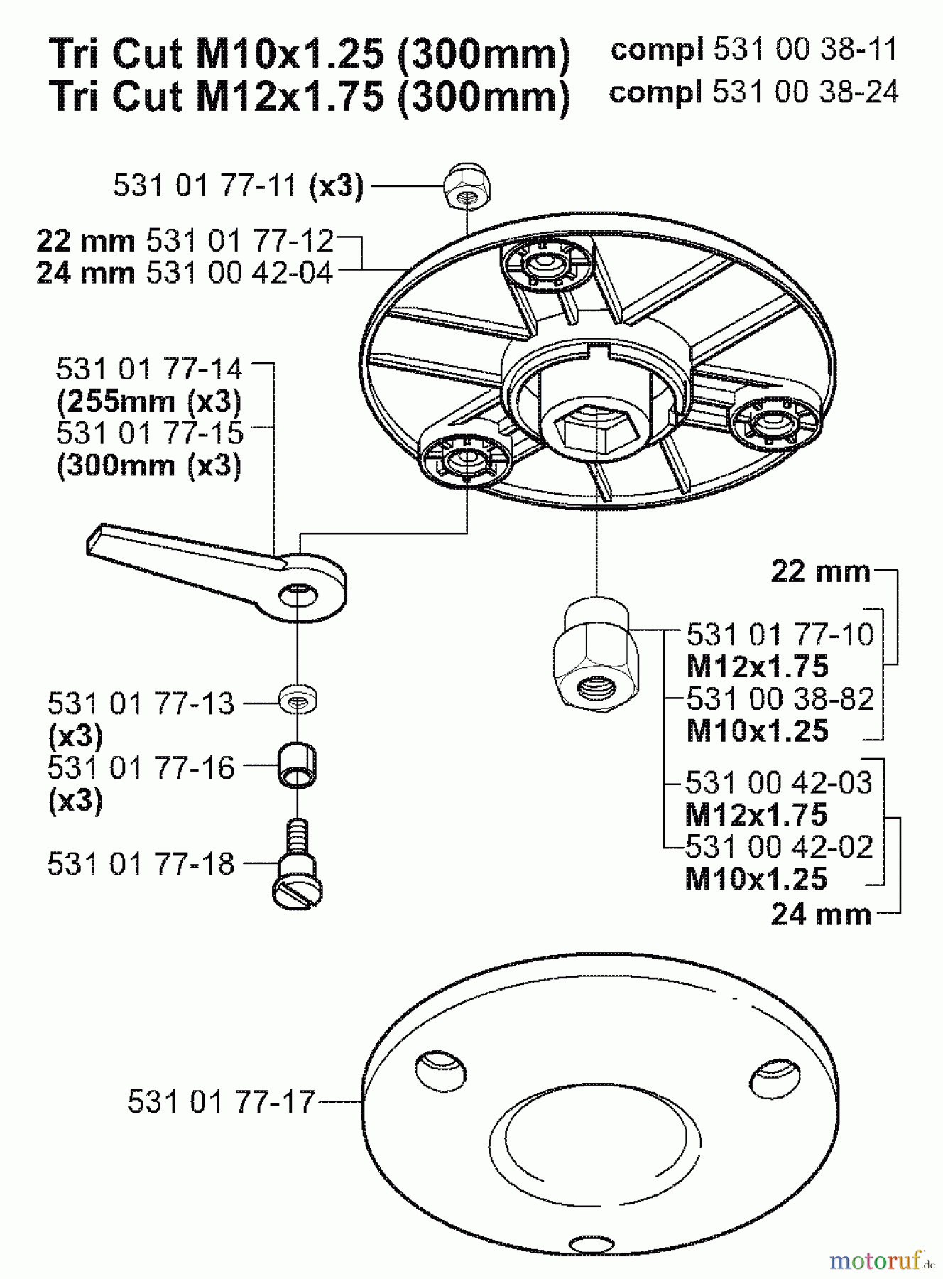 Husqvarna Zubehör Husqvarna Trimmer Heads (2005-01 & After) Tri Cut