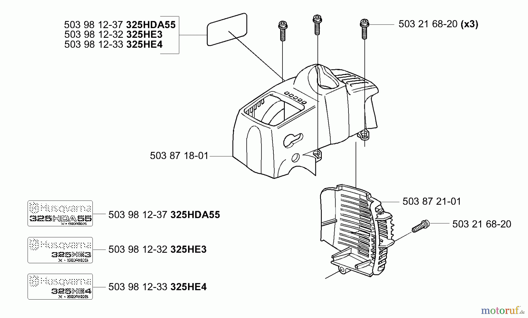 Husqvarna Heckenscheren 325 HDA 55 - Husqvarna Hedge Trimmer (2001-01 to 2001-04) Covers