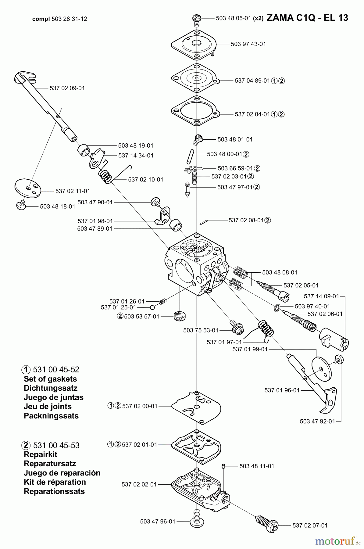 Husqvarna Heckenscheren 325 HDA 55 - Husqvarna Hedge Trimmer (2001-05 & After) Carburetor