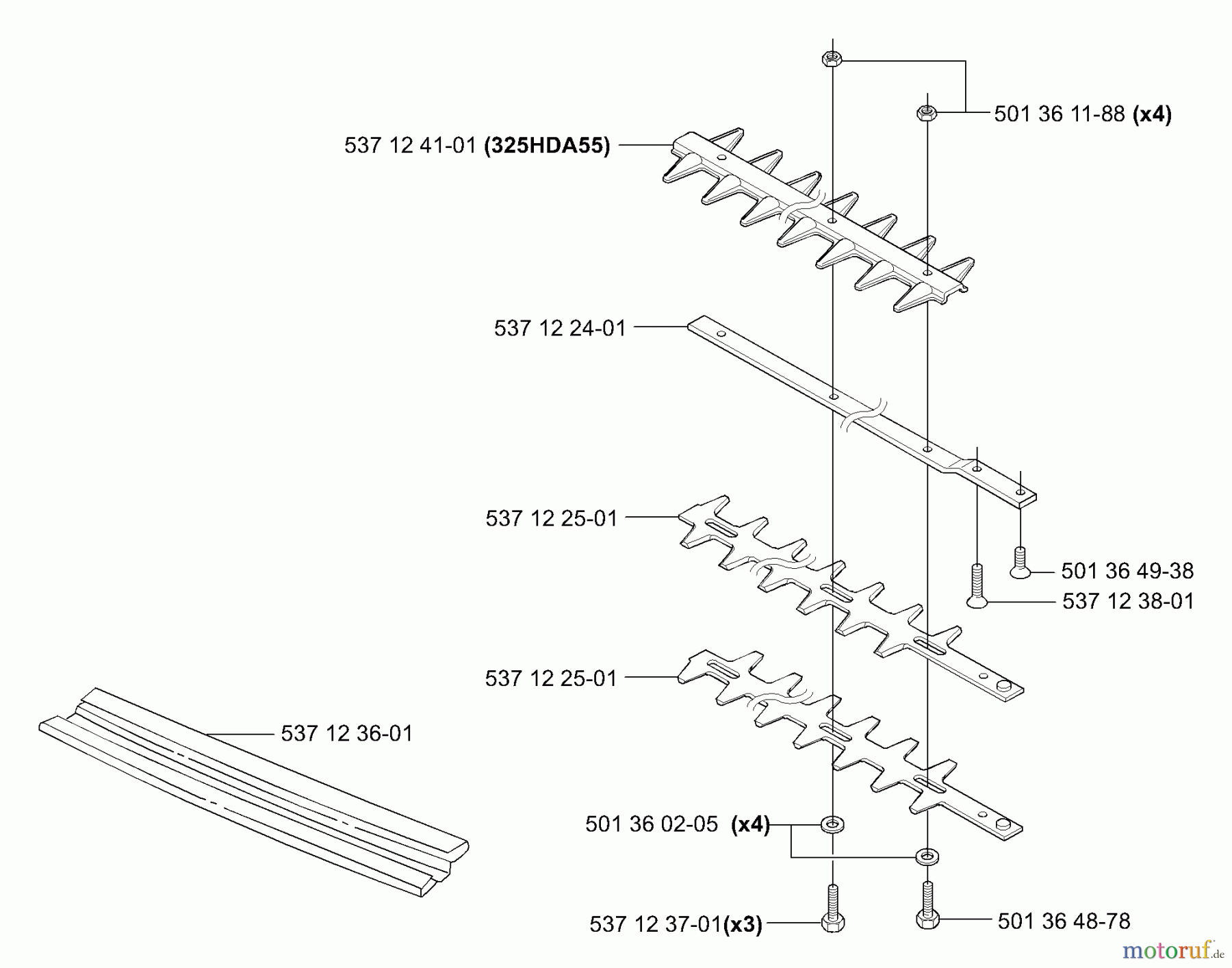 Husqvarna Heckenscheren 325 HDA 55 - Husqvarna Hedge Trimmer (2001-05 & After) Cutter Bars