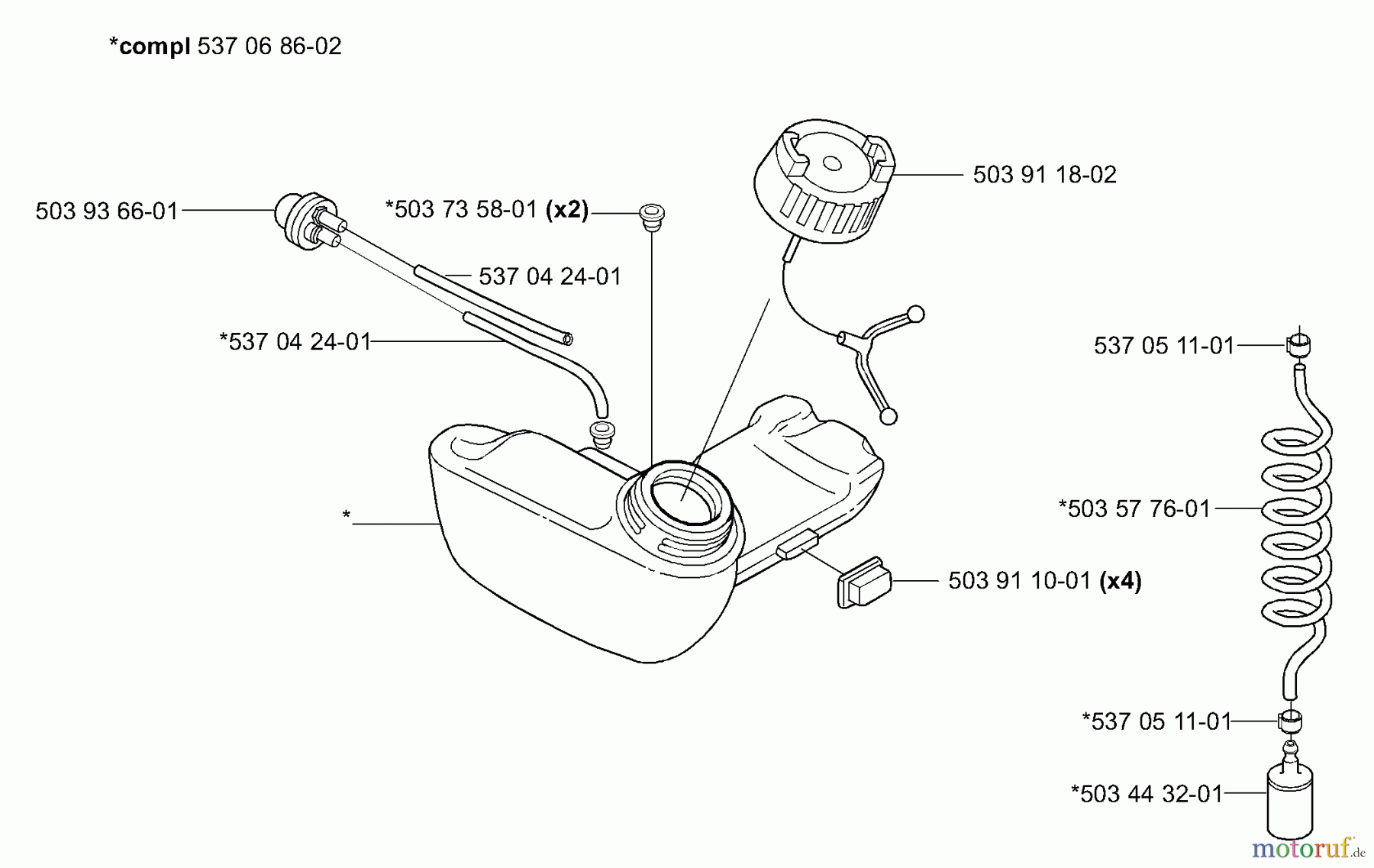 Husqvarna Heckenscheren 325 HE 4 - Husqvarna Hedge Trimmer (2001-05 & After) Fuel Tank