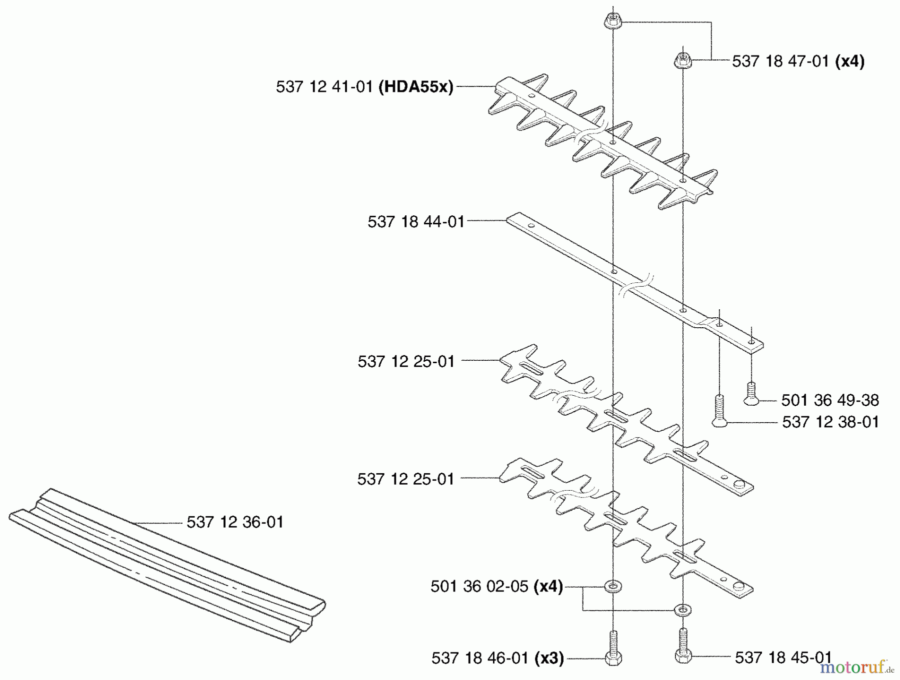 Husqvarna Heckenscheren 325 HDA 55X - Husqvarna Hedge Trimmer (2003-01 to 2005-01) Cutter Bars