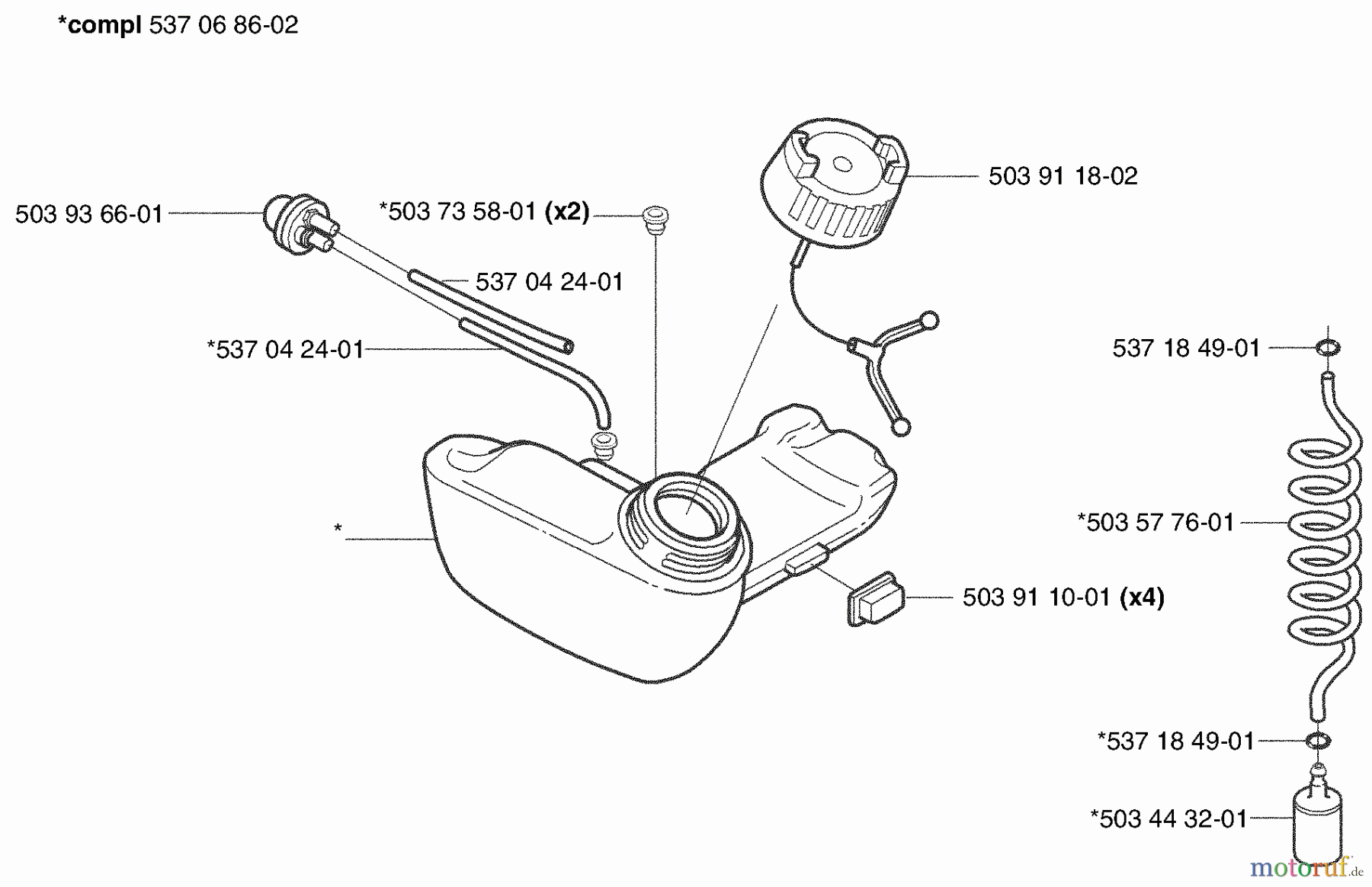 Husqvarna Heckenscheren 325 HE 3X - Husqvarna Hedge Trimmer (2003-01 to 2005-01) Fuel Tank
