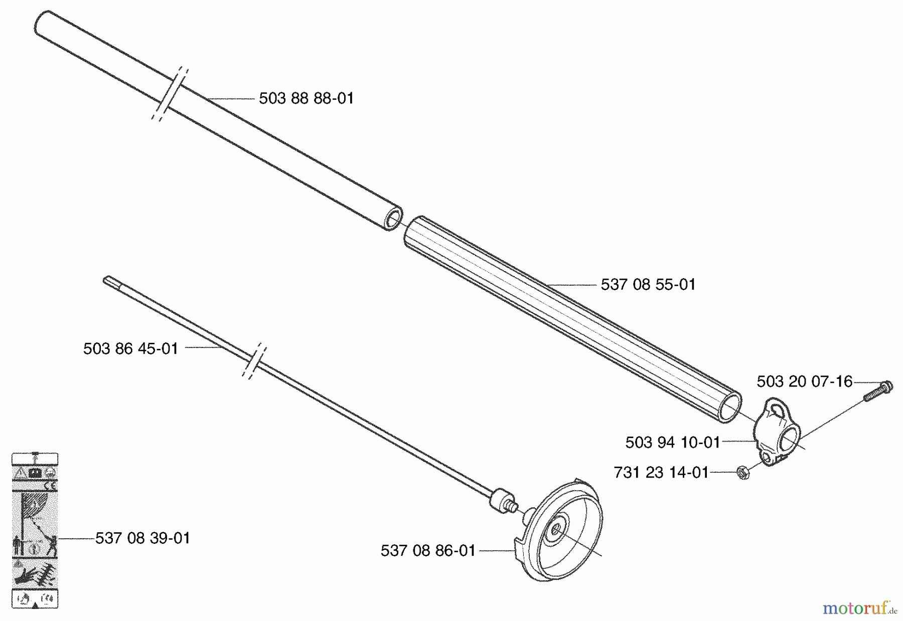 Husqvarna Heckenscheren 325 HE 4X - Husqvarna Hedge Trimmer (2003-01 to 2005-01) Handle / Shaft / Tube