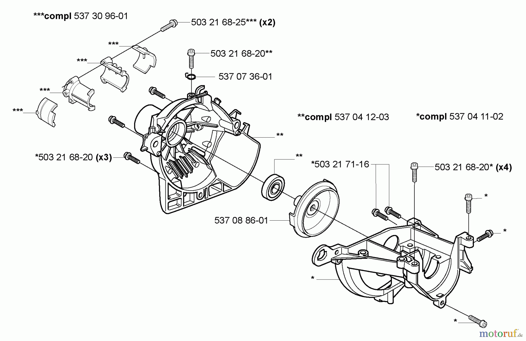 Husqvarna Heckenscheren 323 HE 3 - Husqvarna Hedge Trimmer (2005-02 to 2005-08) Crankcase