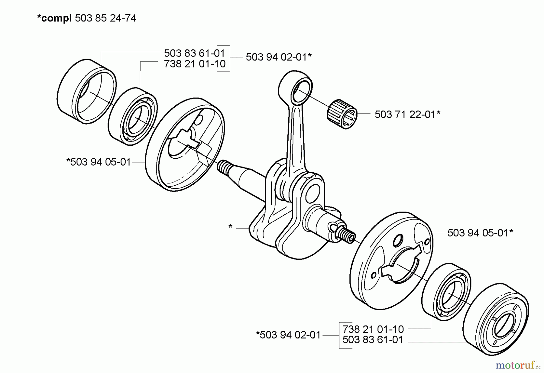 Husqvarna Heckenscheren 323 HE 3 - Husqvarna Hedge Trimmer (2005-02 to 2005-08) Crankshaft
