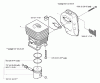 Husqvarna 323 HE 3 - Hedge Trimmer (2005-02 to 2005-08) Ersatzteile Piston/Cylinder & Muffler