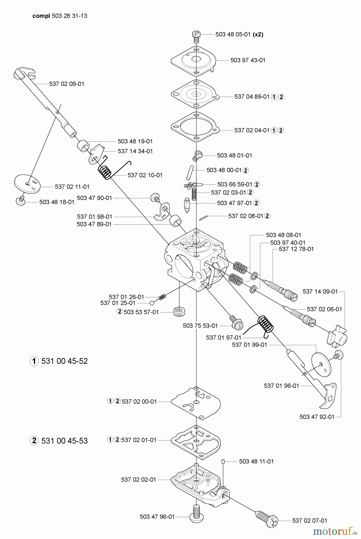 Husqvarna Zubehör HA 850 - Husqvarna Hedge Trimmer Attachment (2005-09 to 2005-09) Carburetor Parts