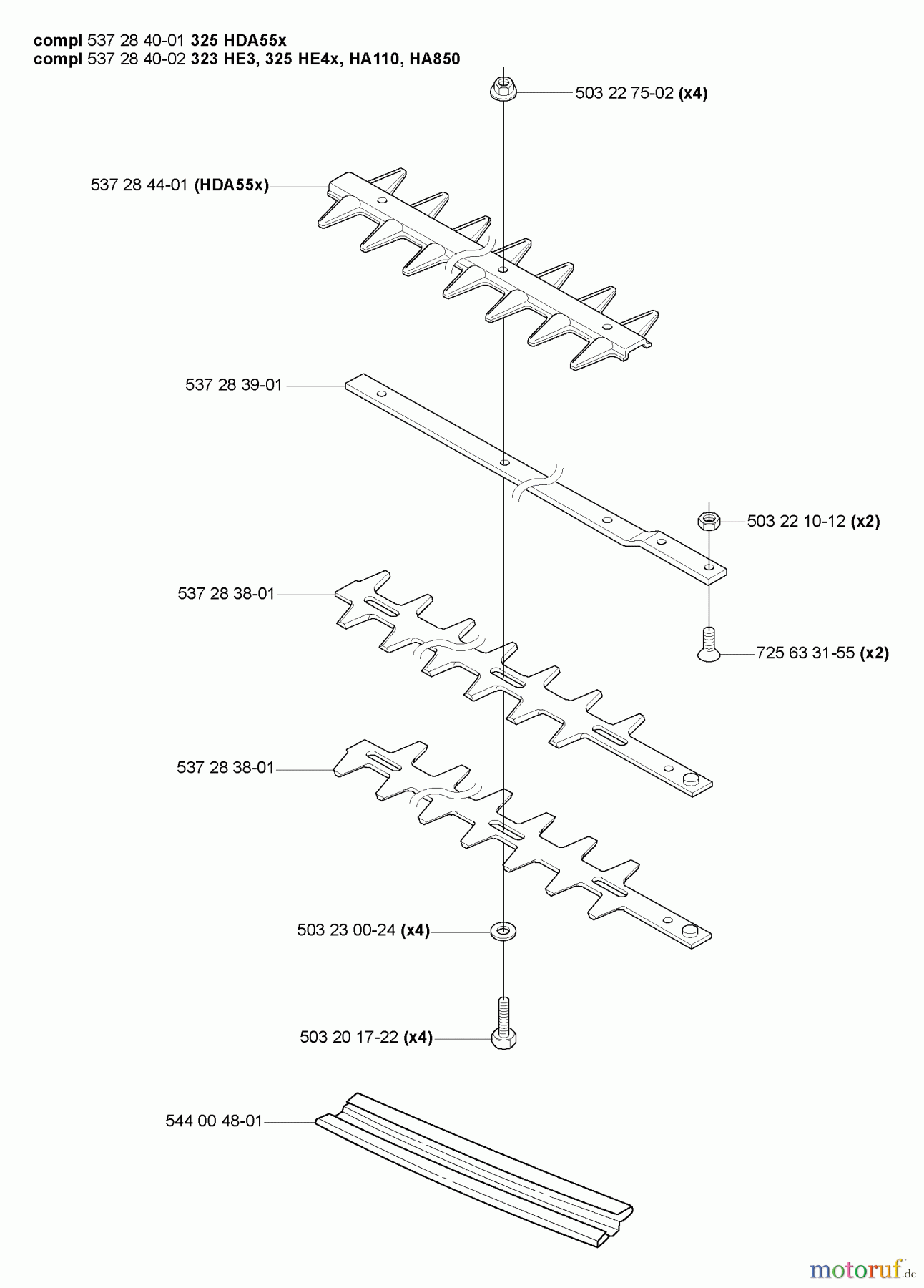 Husqvarna Zubehör HA 850 - Husqvarna Hedge Trimmer Attachment (2005-09 to 2005-09) Cutting Blades