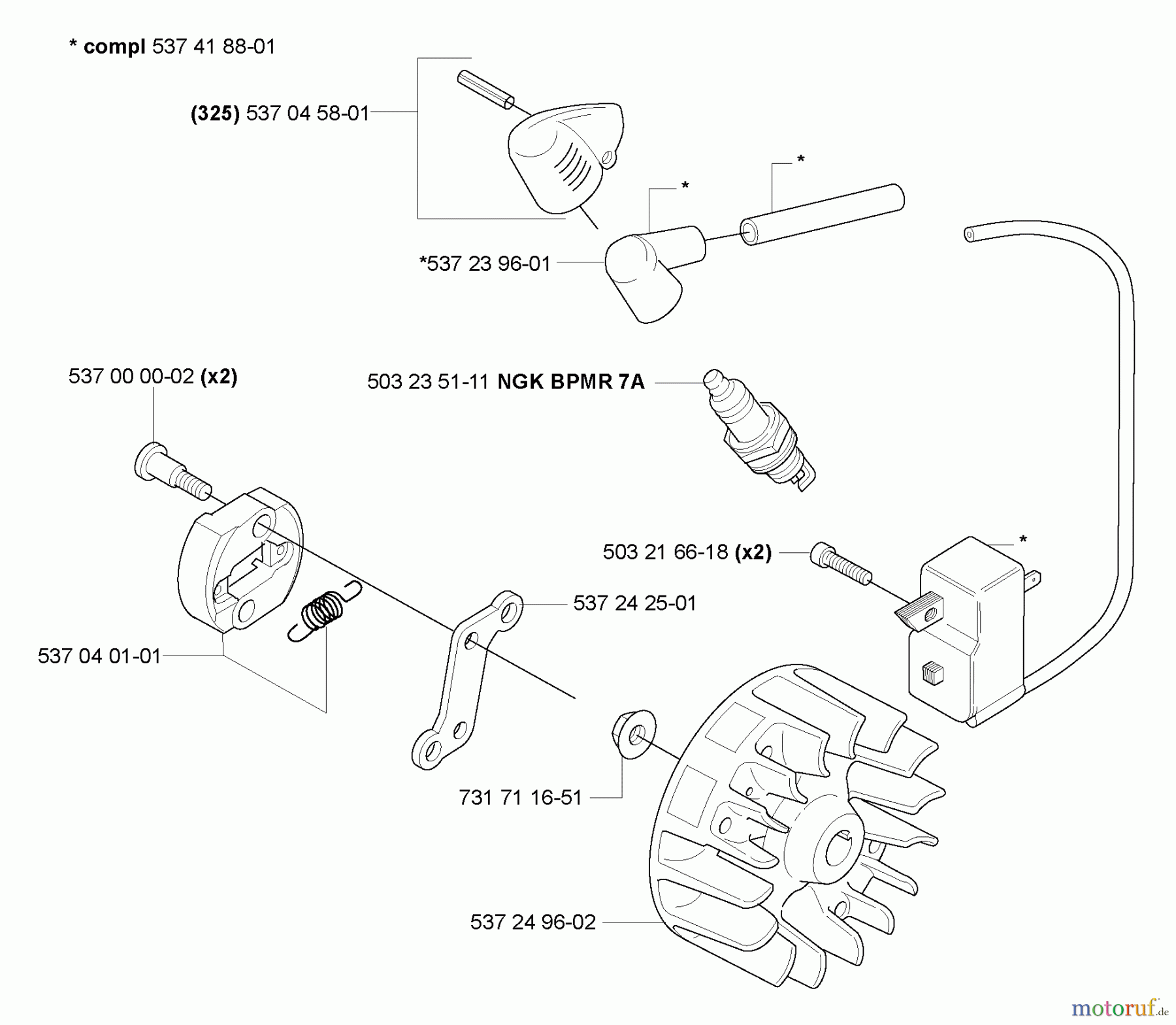 Husqvarna Zubehör HA 850 - Husqvarna Hedge Trimmer Attachment (2005-09 to 2005-09) Ignition/Flywheel
