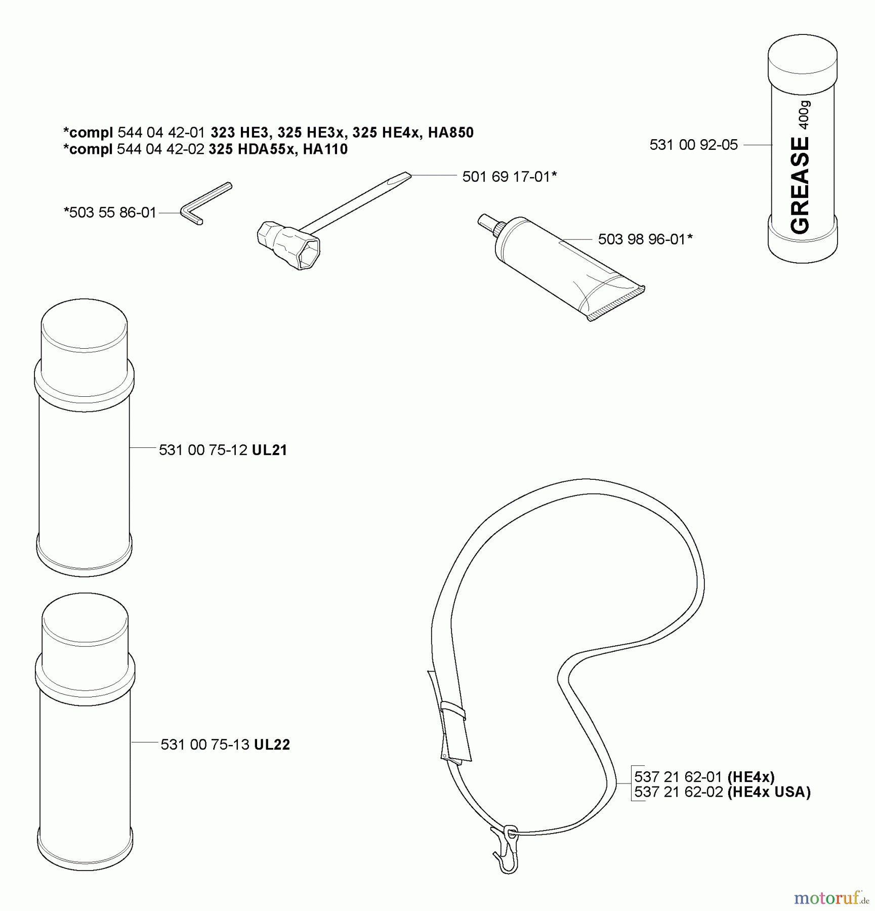 Husqvarna Heckenscheren 323 HE 3 - Husqvarna Hedge Trimmer (2005-10 to 2006-12) Accessories