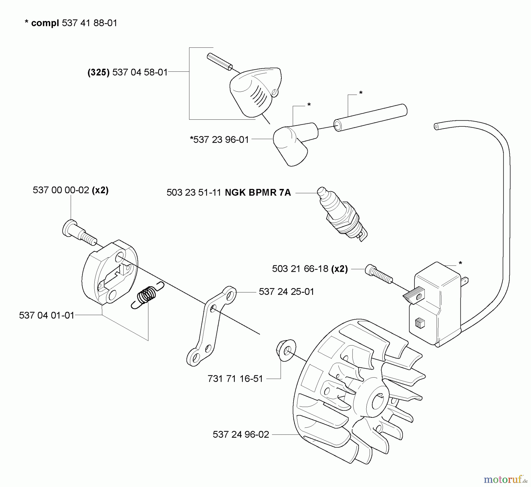  Husqvarna Heckenscheren 323 HE 3 - Husqvarna Hedge Trimmer (2005-10 to 2006-12) Ignition / Flywheel