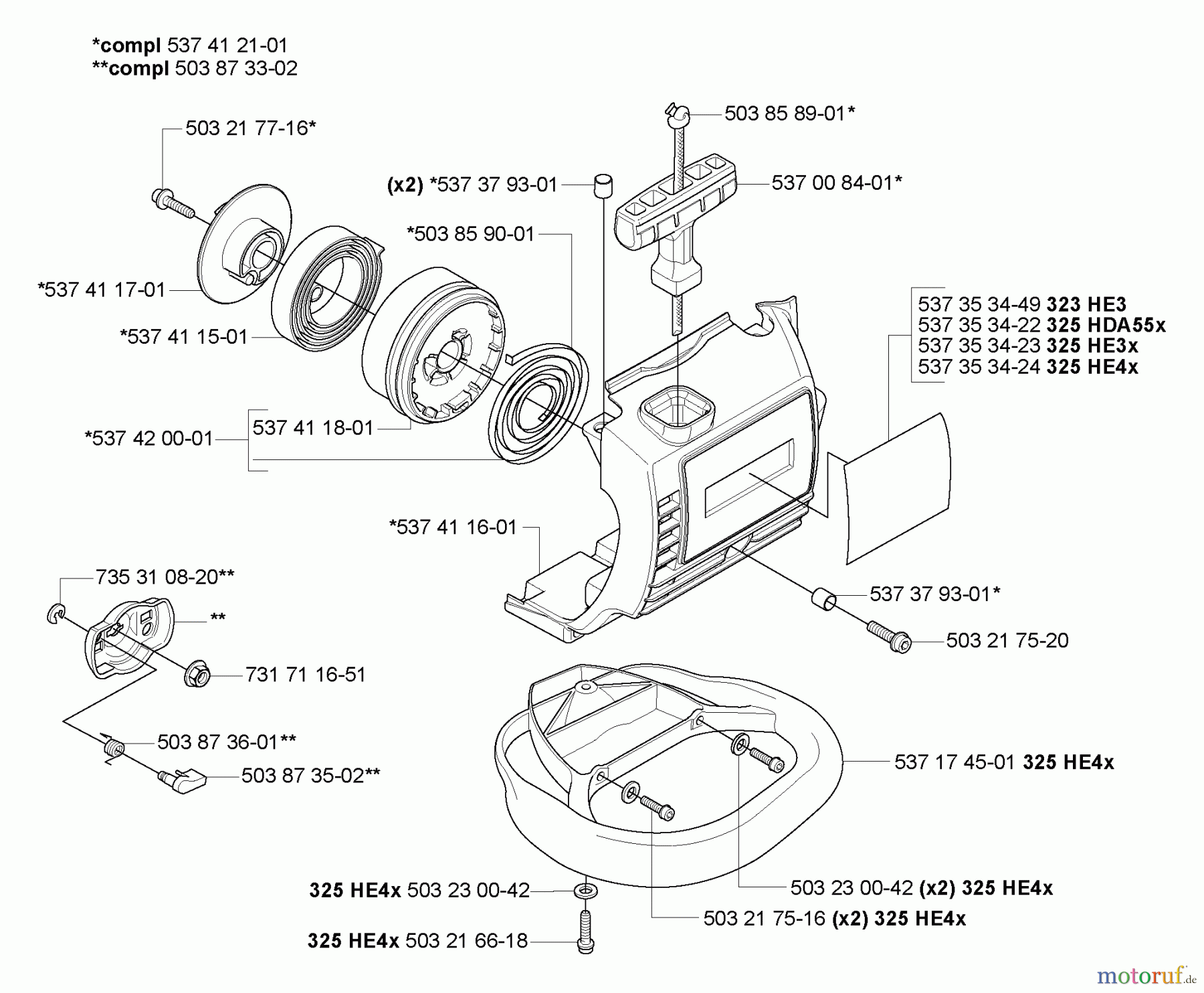 Husqvarna Heckenscheren 323 HE 3 - Husqvarna Hedge Trimmer (2005-10 to 2006-12) Starter