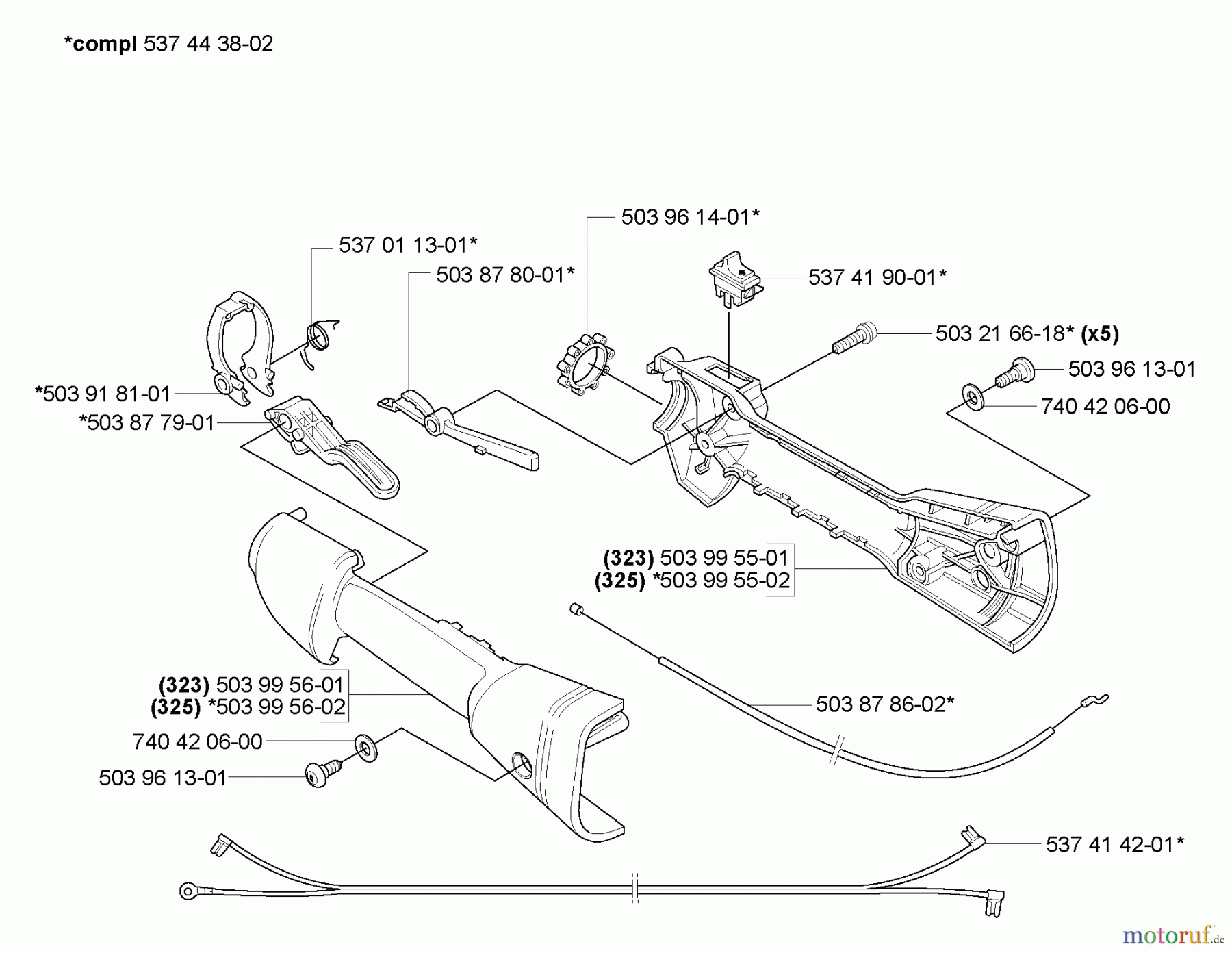 Husqvarna Heckenscheren 325 HE 3X - Husqvarna Hedge Trimmer (2005-10 to 2006-12) Throttle