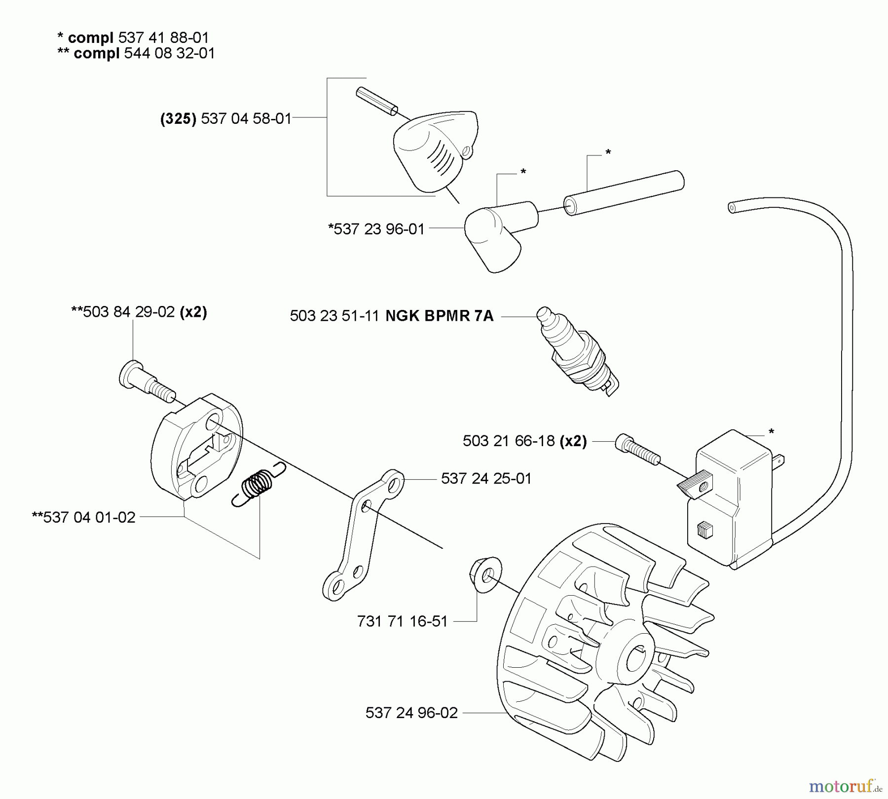 Husqvarna Zubehör HA 110 - Husqvarna Hedge Trimmer Attachment (2007-01 & After) Ignition/ Flywheel