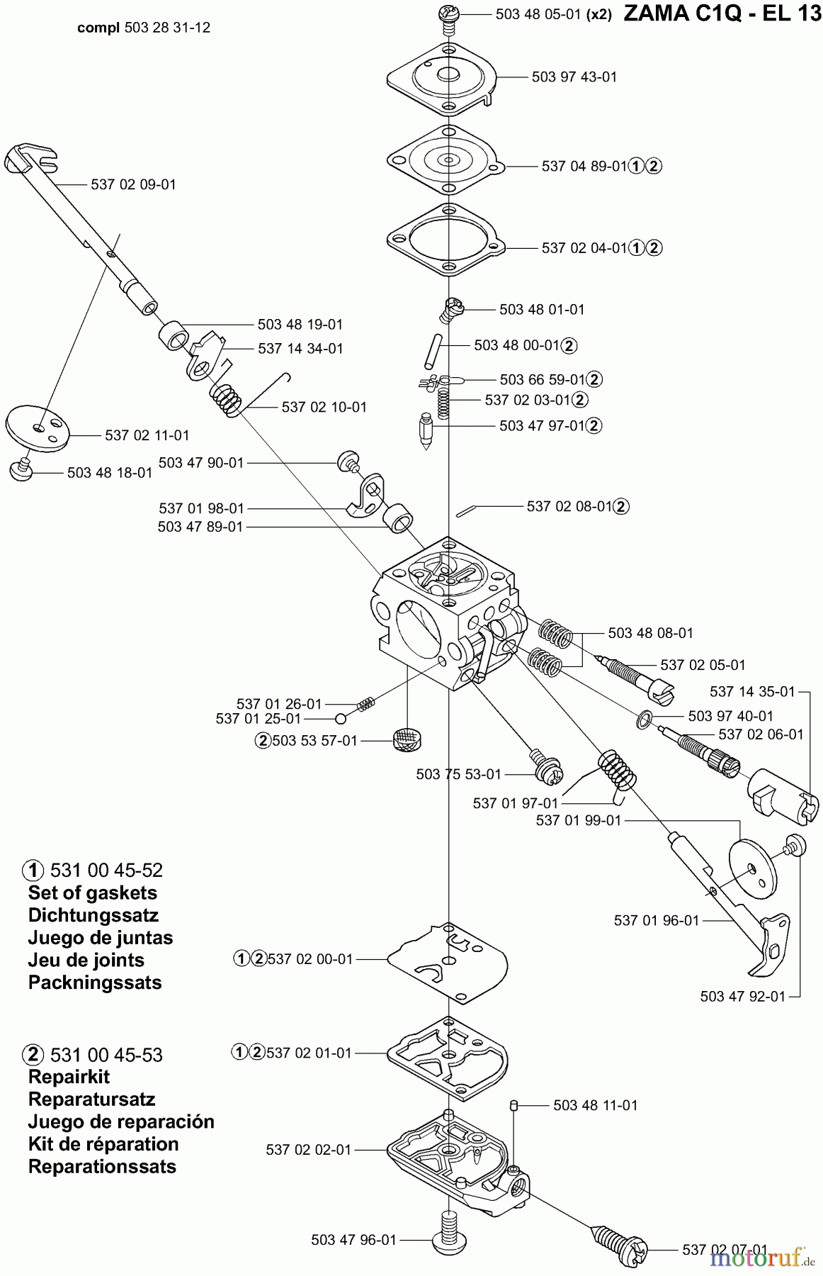 Husqvarna Heckenscheren 325 HS 99 - Husqvarna Hedge Trimmer (2000-10 & After) Carburetor Parts