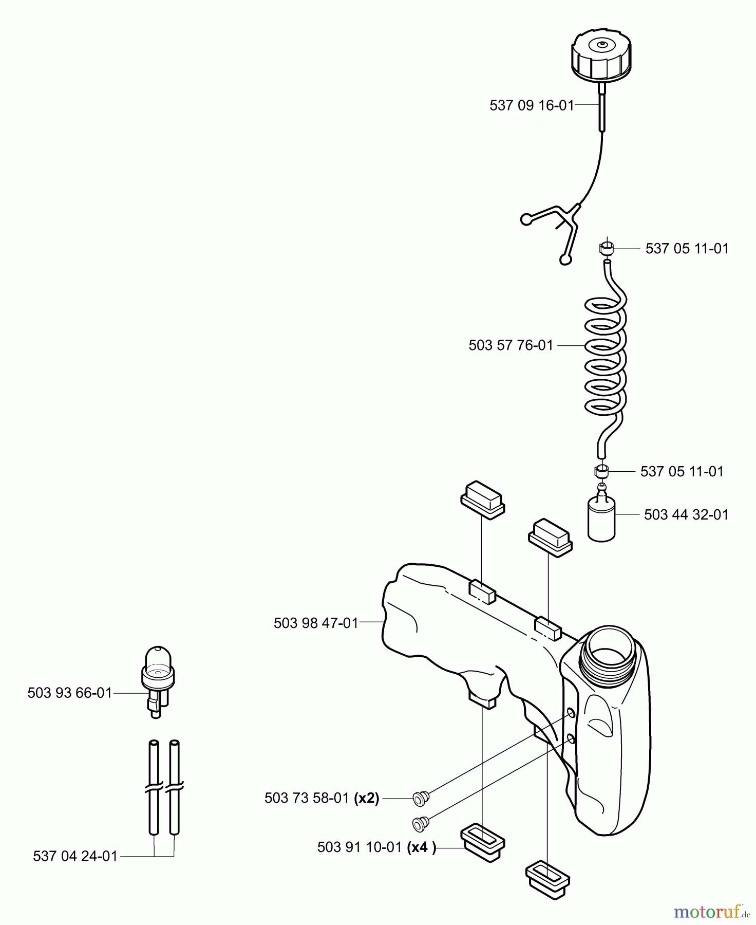 Husqvarna Heckenscheren 325 HS 99X - Husqvarna Hedge Trimmer (2000-10 to 2002-12) Fuel Tank/Primer