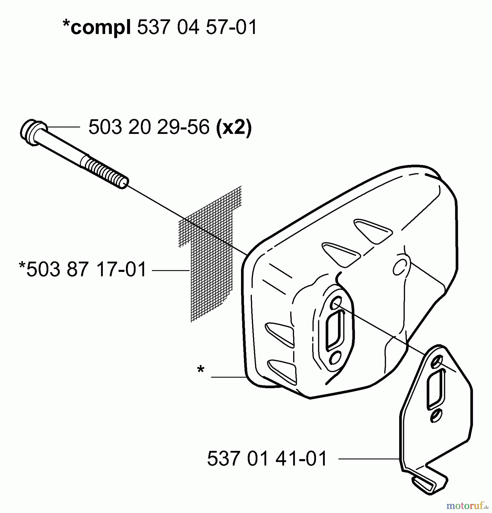 Husqvarna Heckenscheren 325 HS 99X - Husqvarna Hedge Trimmer (2000-10 to 2002-12) Muffler