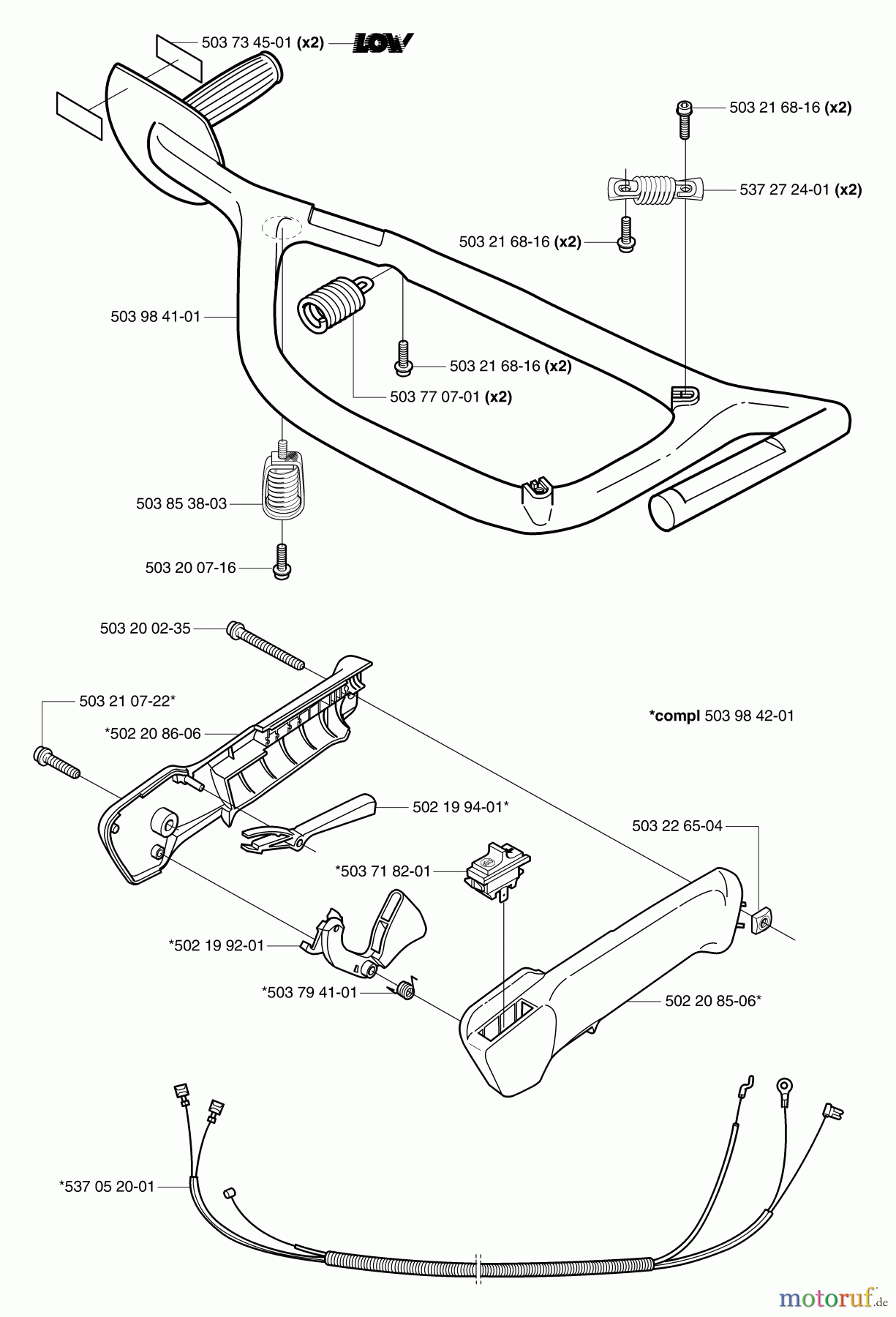 Husqvarna Heckenscheren 325 HS 75X - Husqvarna Hedge Trimmer (2003-01 to 2008-04) Handles/Throttle