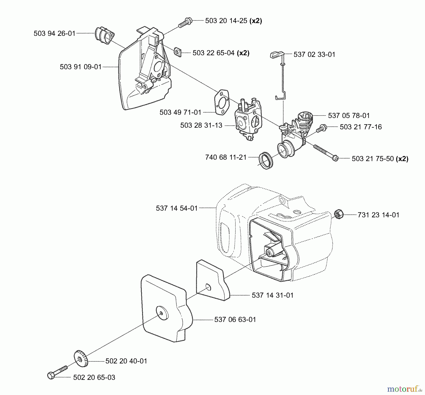 Husqvarna Heckenscheren 326 HD 60X - Husqvarna Hedge Trimmer (2003-01 to 2006-06) Air Filter / Carburetor