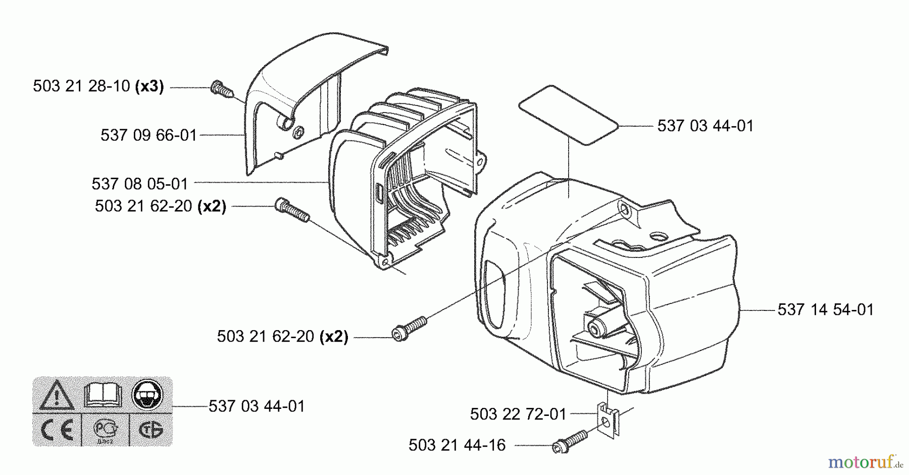 Husqvarna Heckenscheren 326 HD 60X - Husqvarna Hedge Trimmer (2003-01 to 2006-06) Covers / Housing