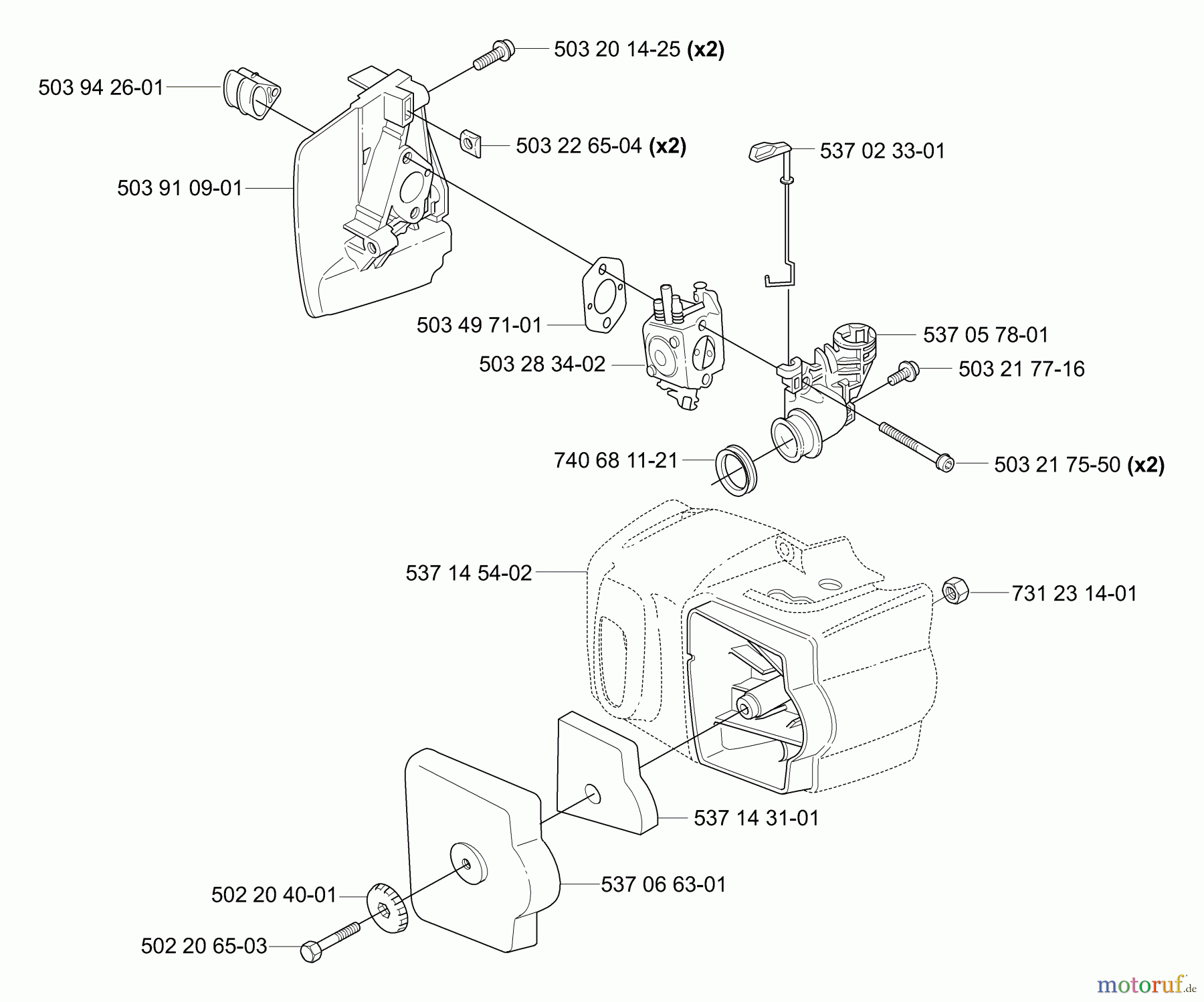 Husqvarna Heckenscheren 326 HD 75X - Husqvarna Hedge Trimmer (2006-07 & After) Air Filter/Carburetor