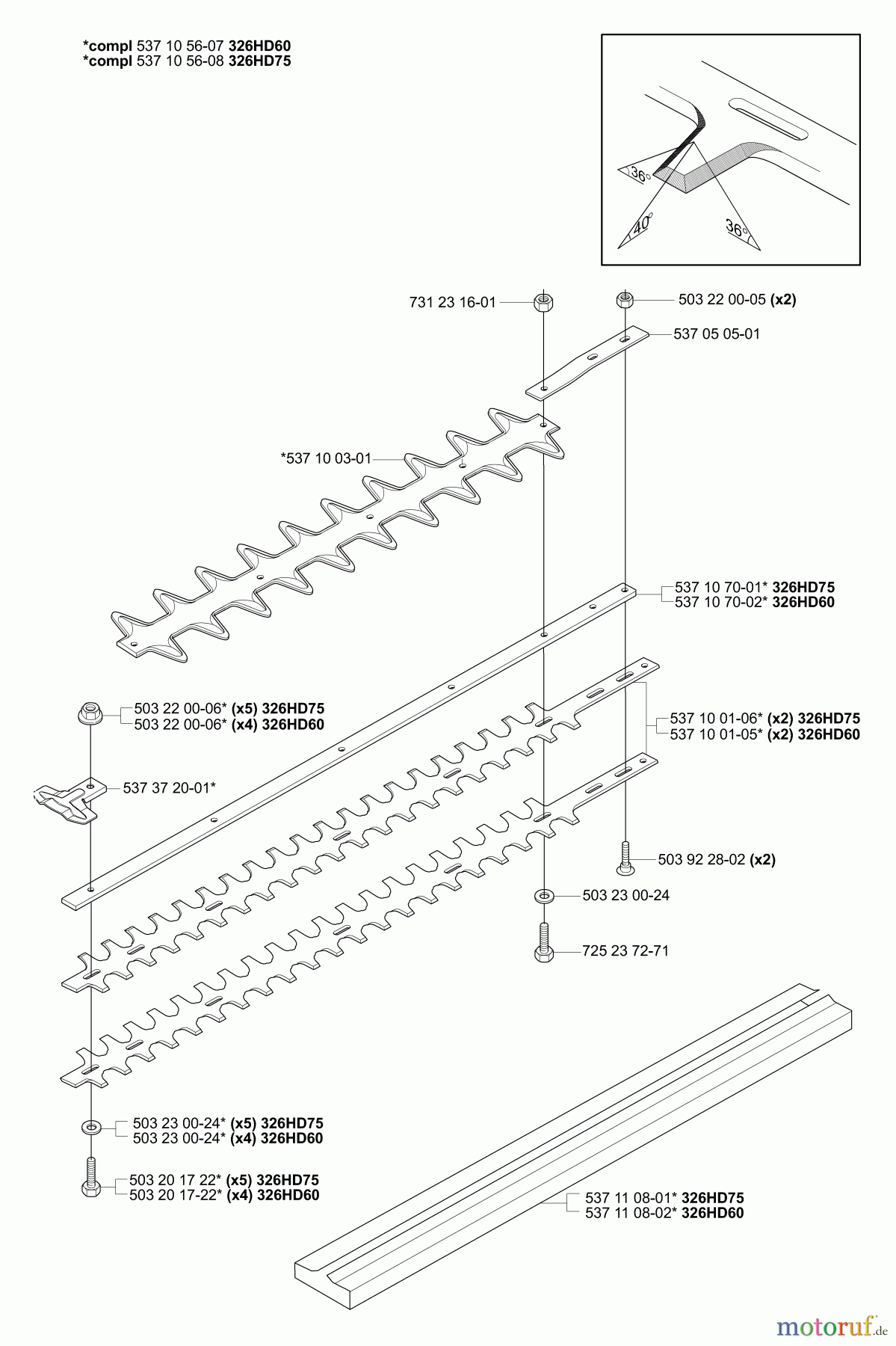 Husqvarna Heckenscheren 326 HD 60X - Husqvarna Hedge Trimmer (2006-07 & After) Cutter Bar