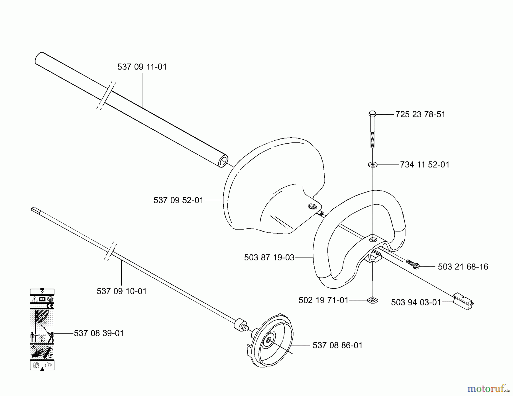 Husqvarna Heckenscheren 326 HDA - Husqvarna Hedge Trimmer (E-tech 2 & After) Shaft / Tube / Handle