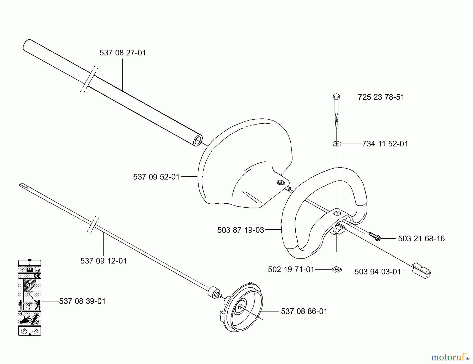 Husqvarna Heckenscheren 326 HE 3 - Husqvarna Hedge Trimmer (E-tech 2 & After) Shaft / Tube / Handle