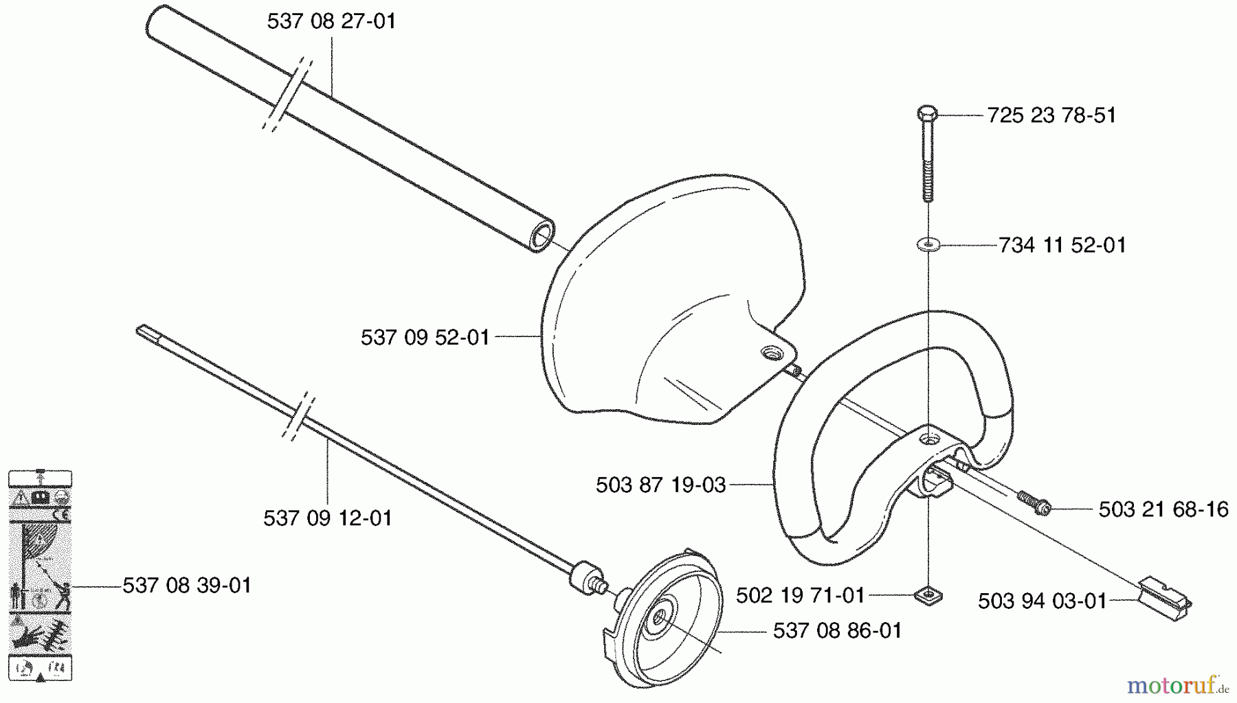Husqvarna Heckenscheren 326 HE 3X - Husqvarna Hedge Trimmer (2003-01 to 2003-12) Handle / Shaft / Tube