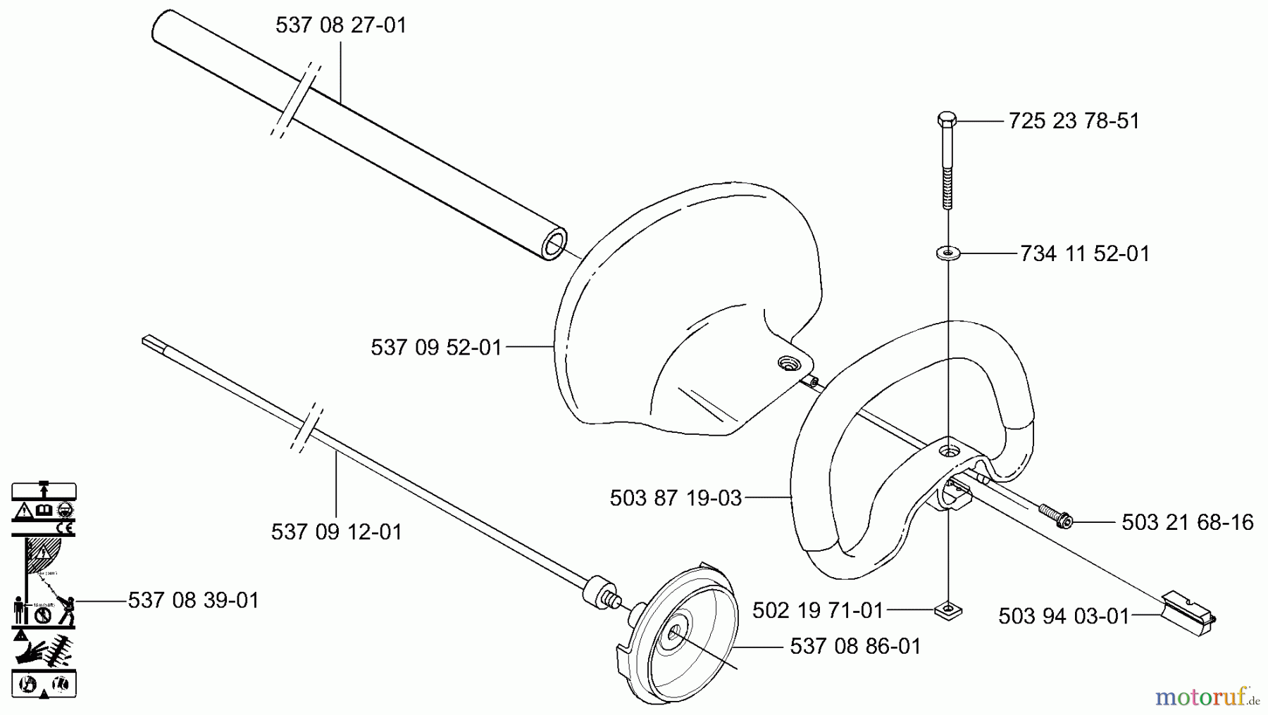  Husqvarna Heckenscheren 326 HE 3X - Husqvarna Hedge Trimmer (2004-01 to 2005-09) Handle / Shaft / Tube